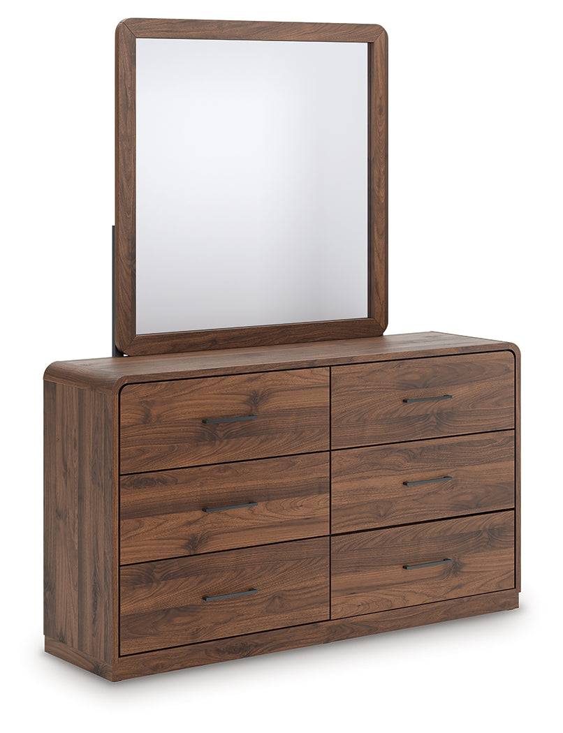 Floridian Furniture - Ashley Furniture - Fortlorn Bedroom - Dresser and Mirror / Walnut Brown - PCB386B1