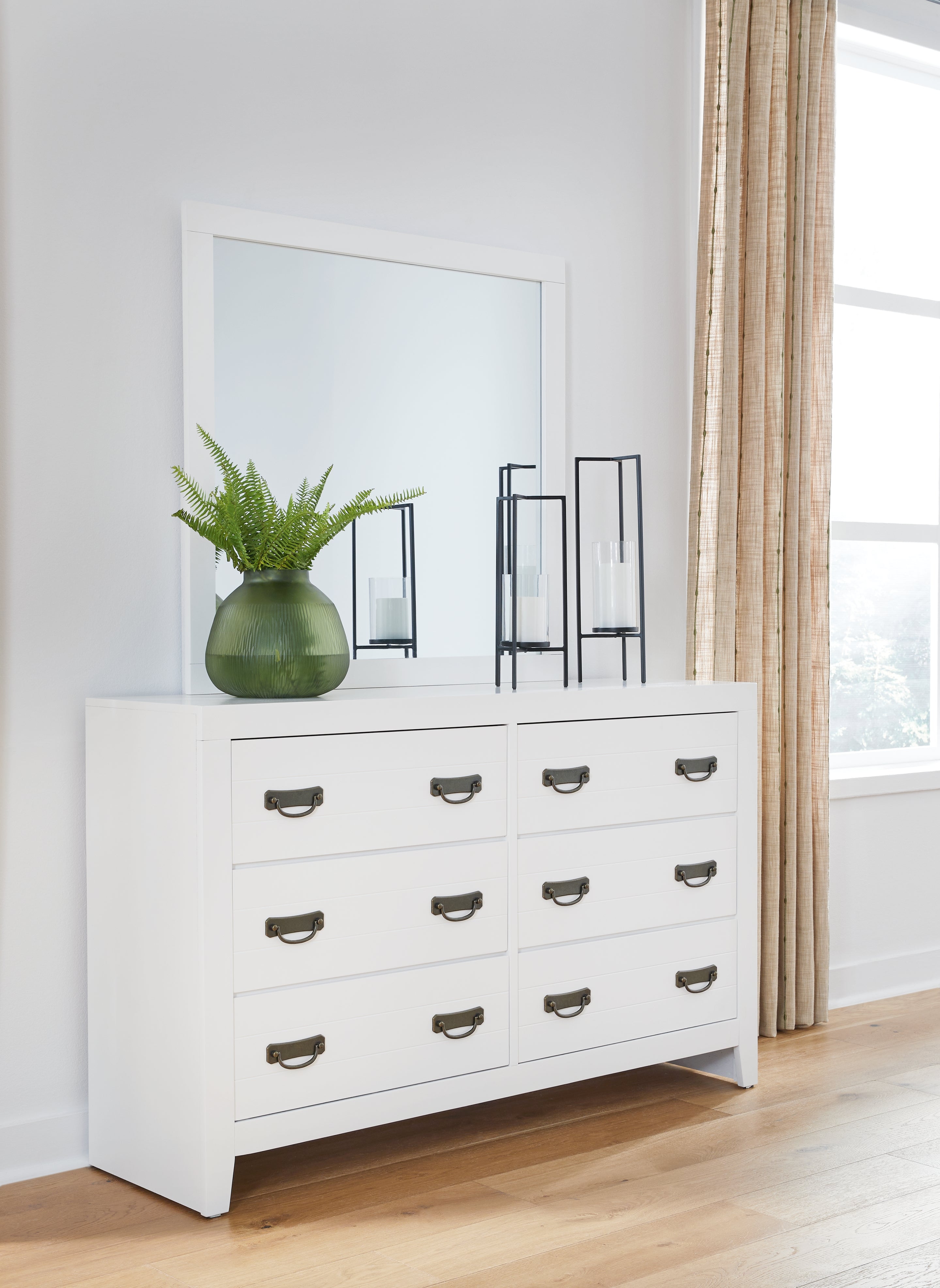 Floridian Furniture - Ashley Furniture - Binterglen Bedroom - Dresser and Mirror / White - B427B1