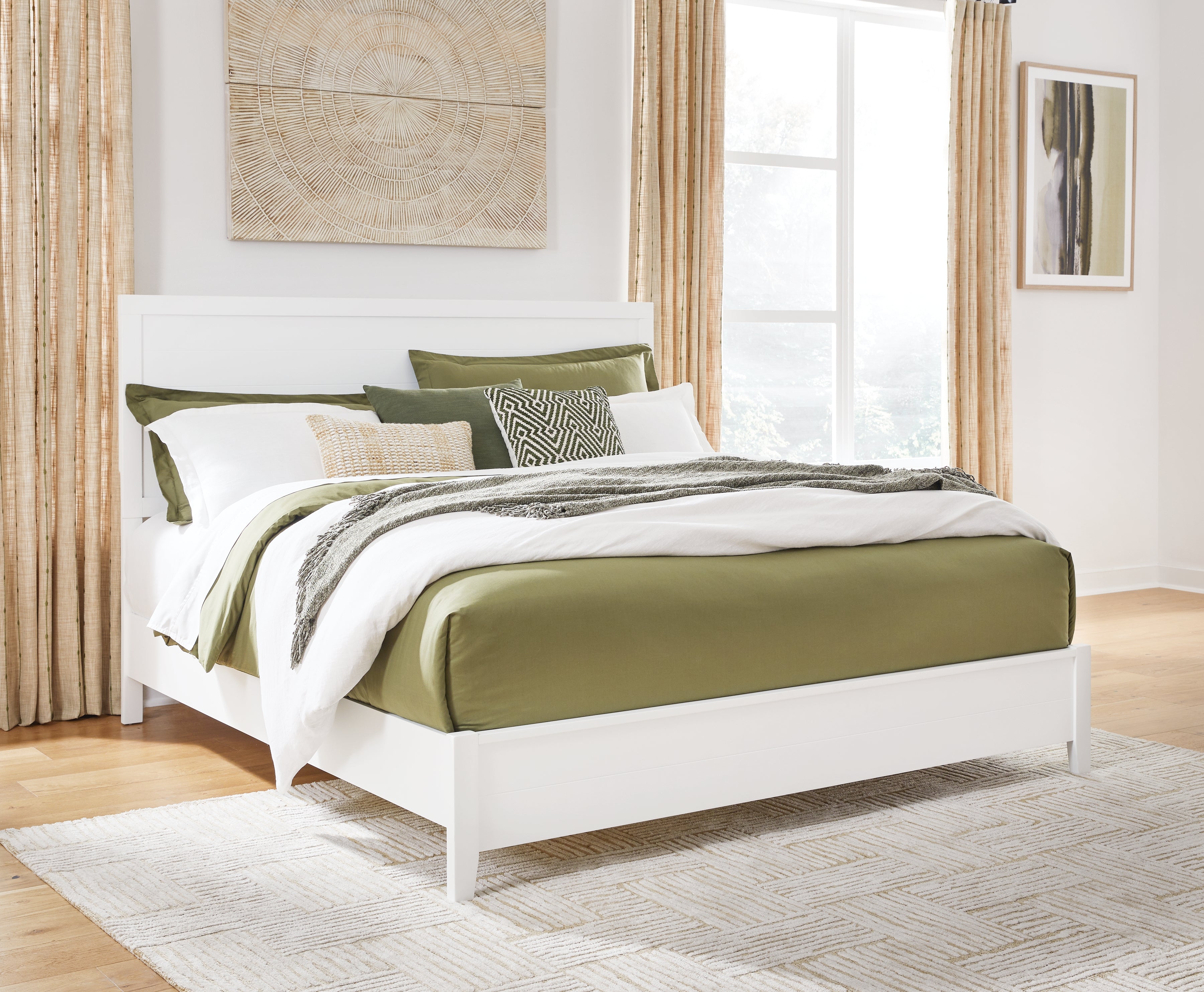 Floridian Furniture - Ashley Furniture - Binterglen Bedroom - King Panel Bed / White - B427B8