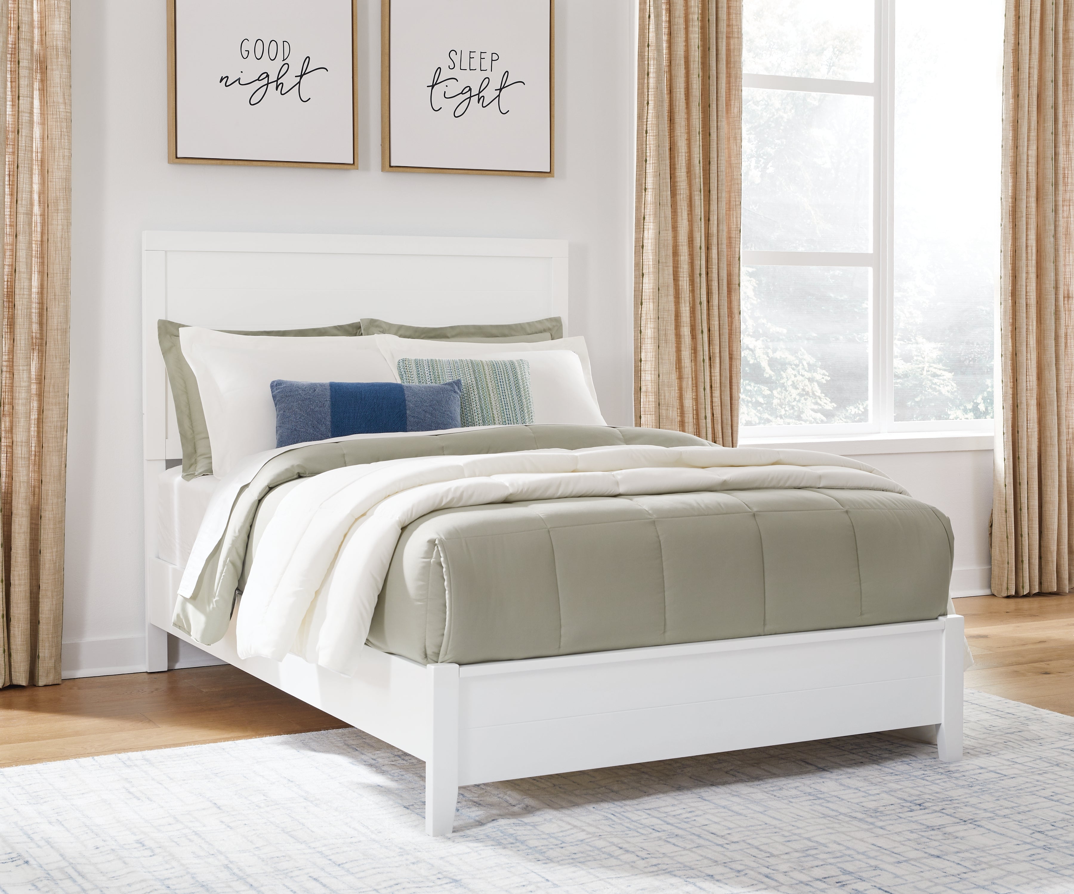 Floridian Furniture - Ashley Furniture - Binterglen Bedroom - Full Panel Bed / White - B427B4