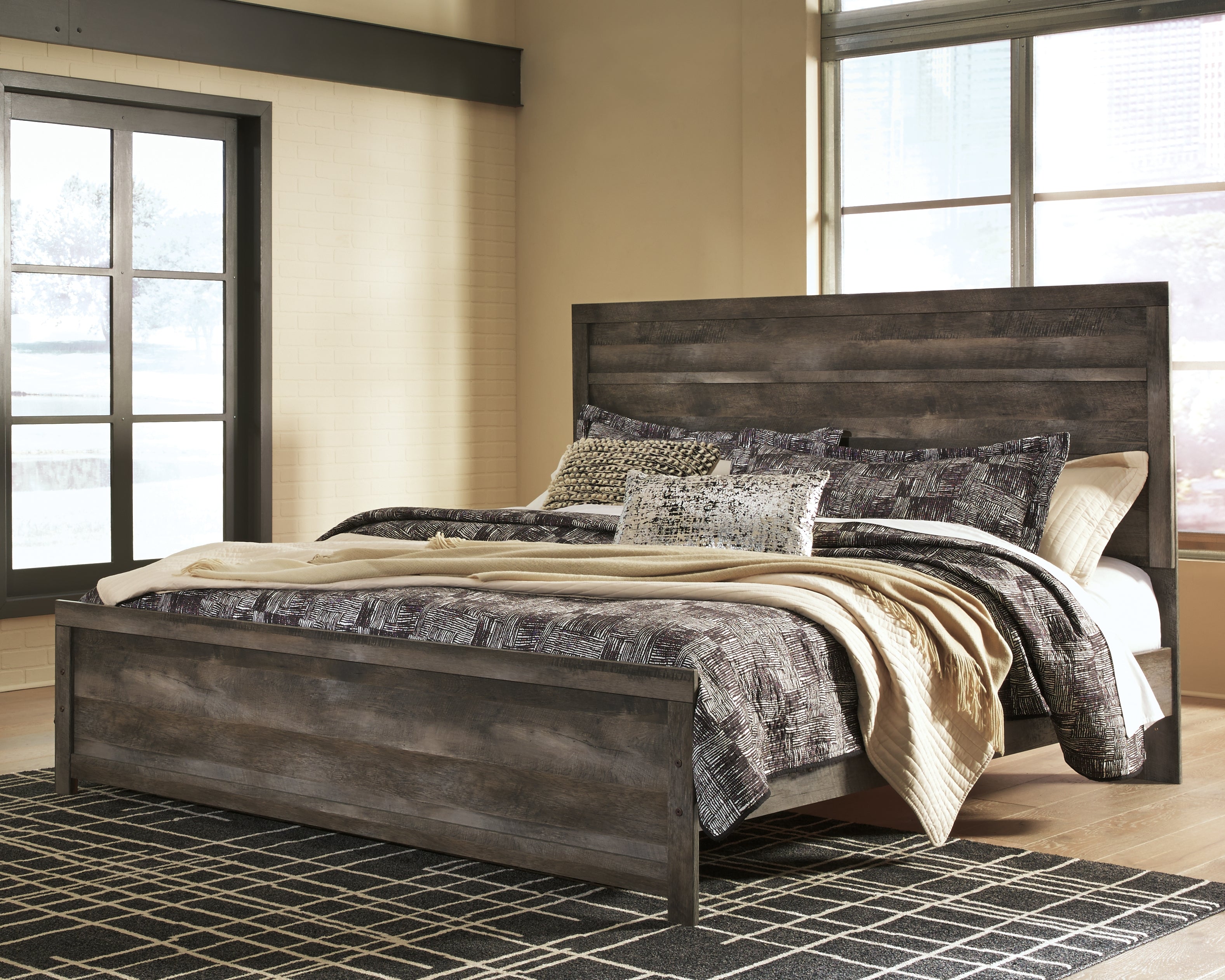 Floridian Furniture - Ashley Furniture - Wynnlow Bedroom - King Panel Bed / Gray - B440B8