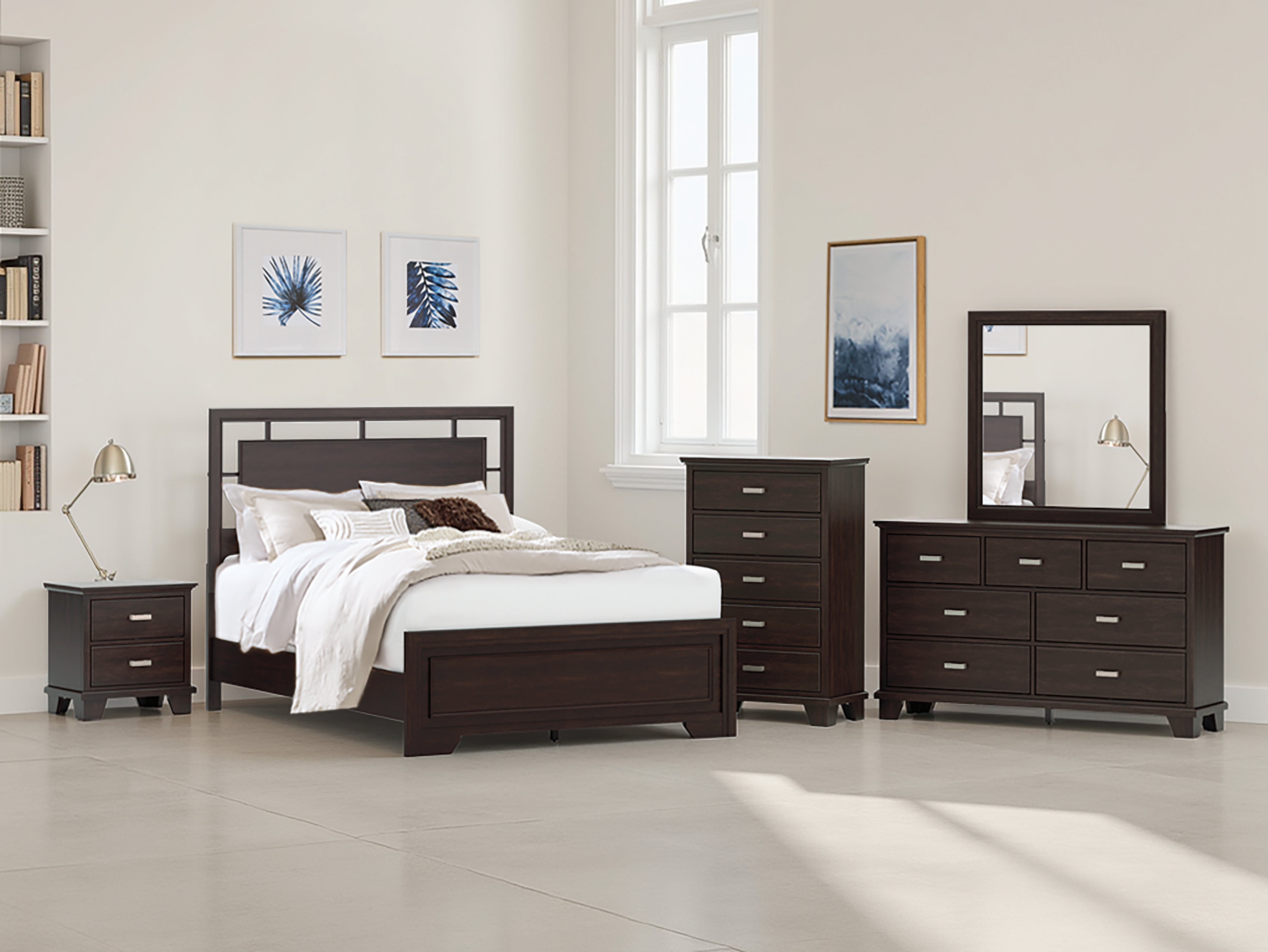 Floridian Furniture - Ashley Furniture - Covetown Bedroom - Queen Panel Bed / Dark Brown - B441B6
