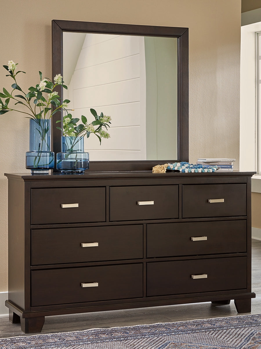 Floridian Furniture - Ashley Furniture - Covetown Bedroom - Dresser and Mirror / Dark Brown - B441B1