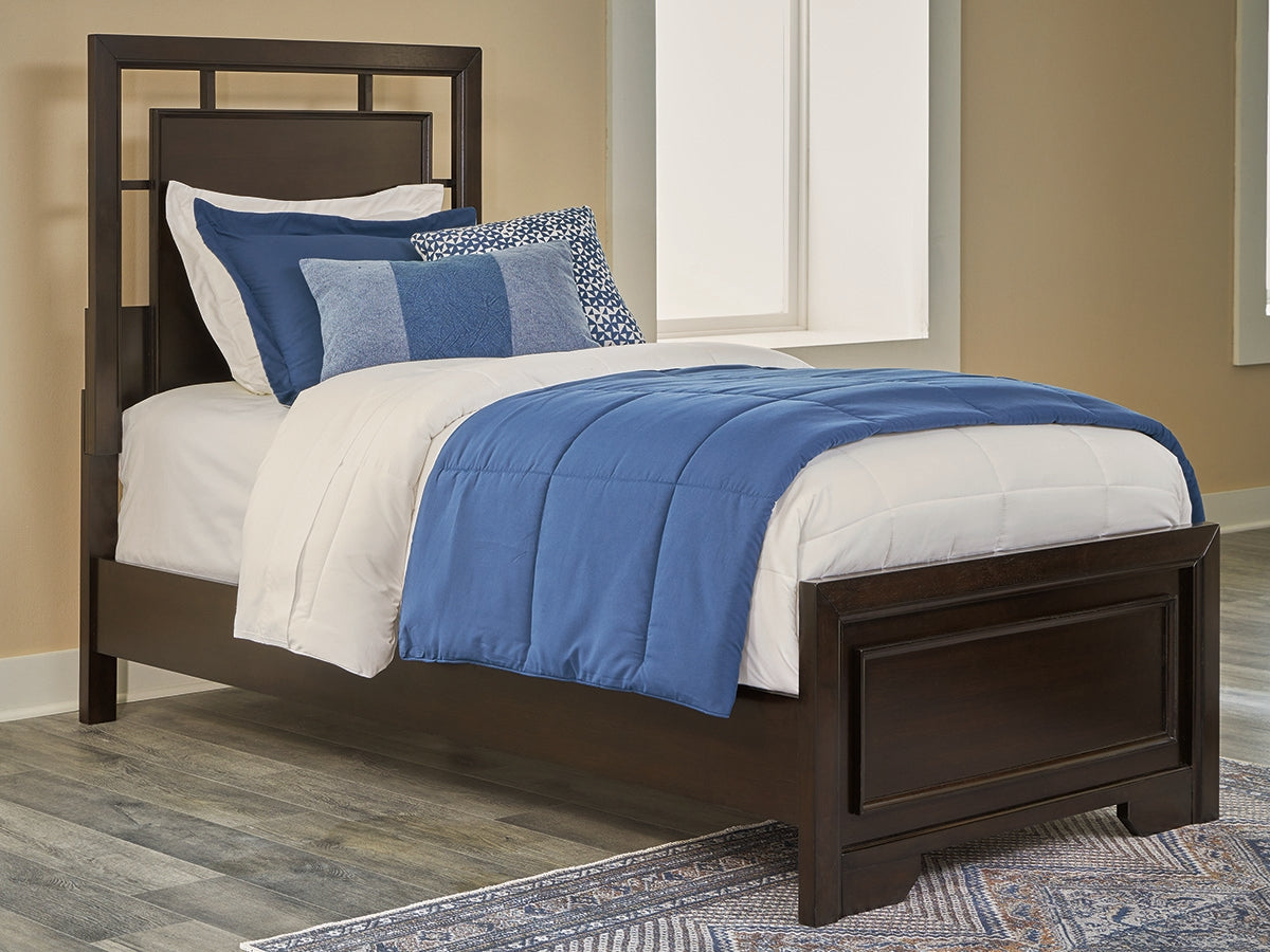 Floridian Furniture - Ashley Furniture - Covetown Bedroom - Twin Panel Bed / Dark Brown - B441B2