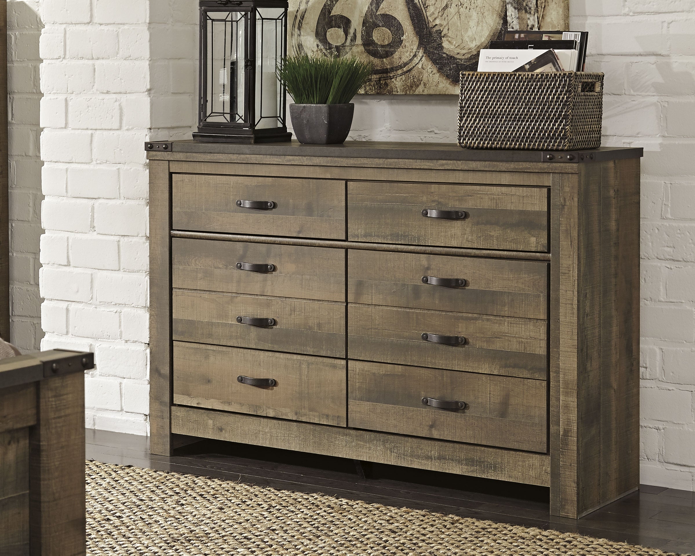 Floridian Furniture - Ashley Furniture - Trinell Bedroom - Six Drawer Dresser / Brown - B446-31