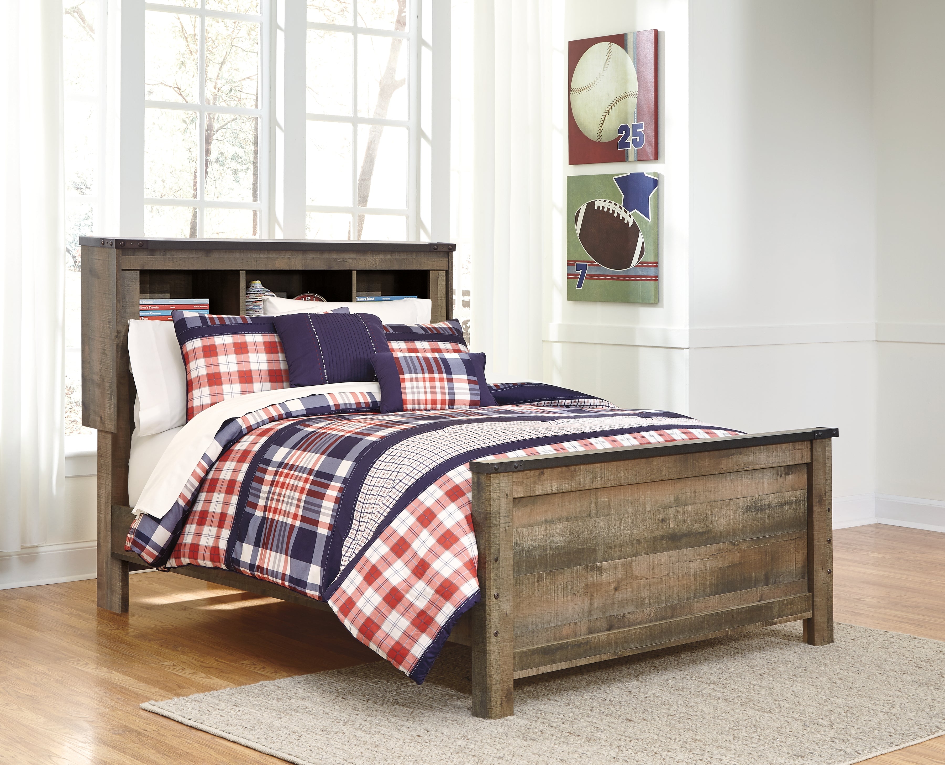 Floridian Furniture - Ashley Furniture - Trinell Bedroom - Full Bookcase Panel Bed / Brown - B446B87