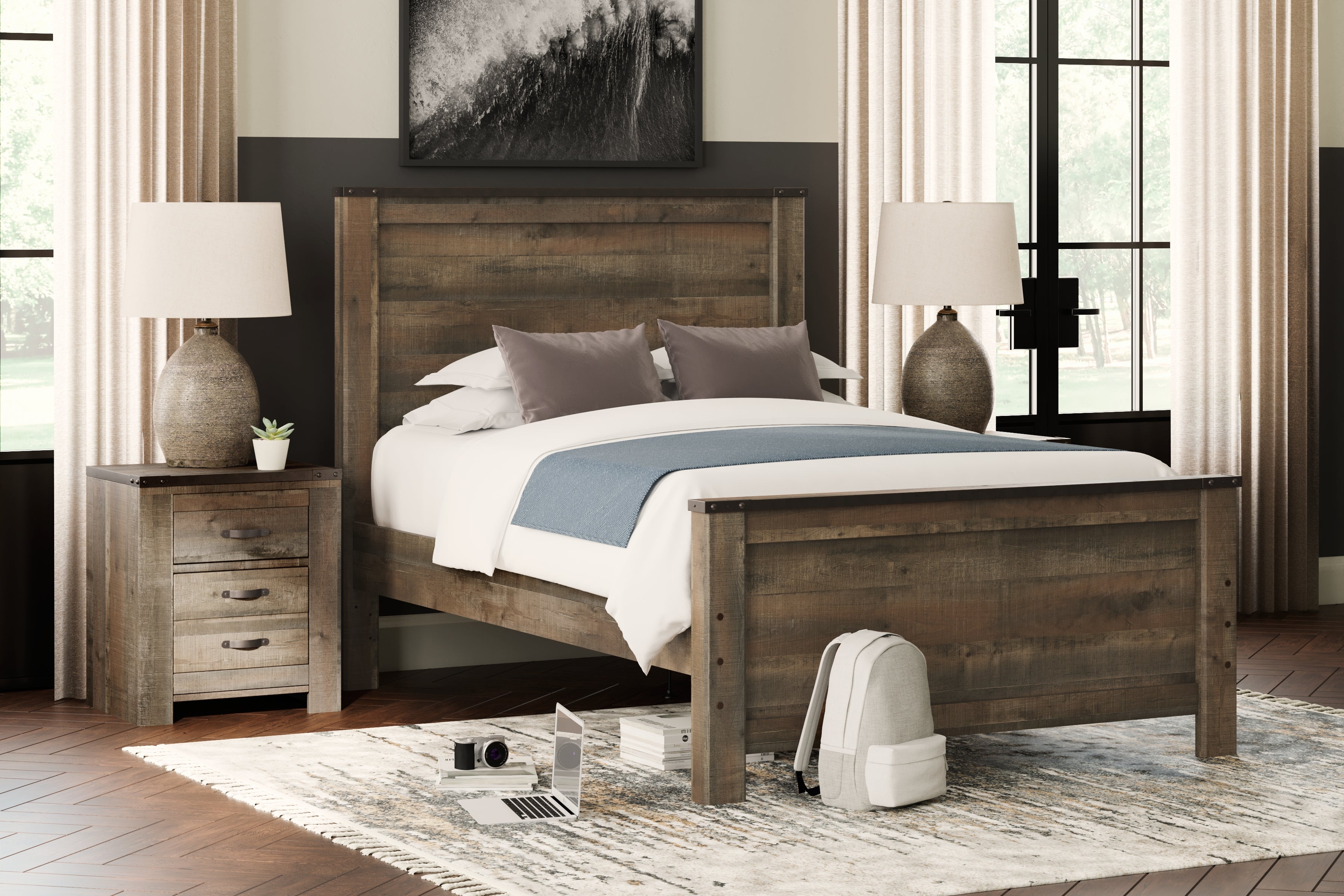 Floridian Furniture - Ashley Furniture - Trinell Bedroom - Full Panel Bed / Brown - B446B3