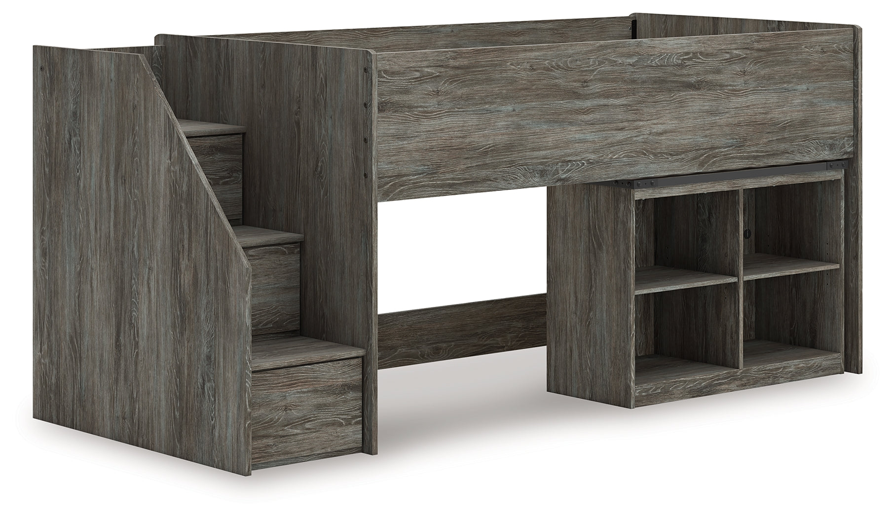 Floridian Furniture - Ashley Furniture - Frandern Bedroom - Twin Loft  Bed with Bookcase Storage / Gray - B4480B14