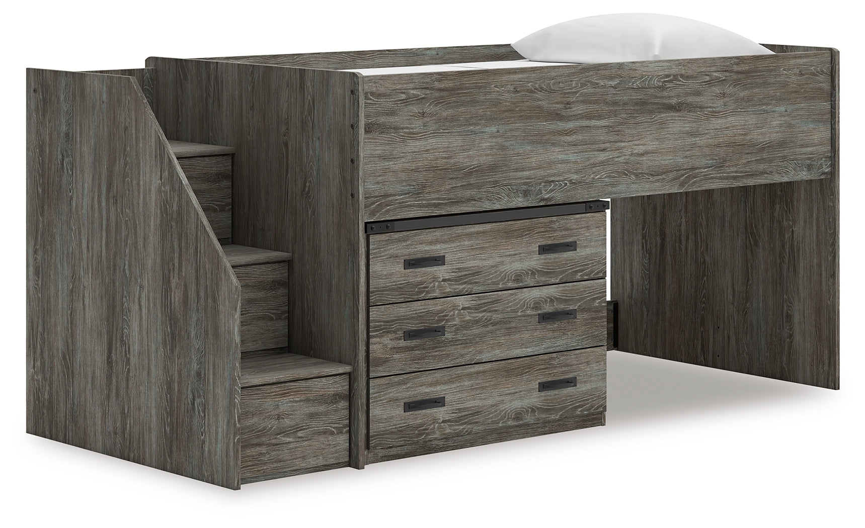 Floridian Furniture - Ashley Furniture - Frandern Bedroom - Twin Loft Bed with Drawer Storage / Gray - B4480B15