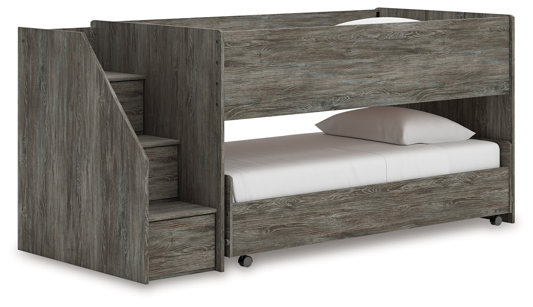 Floridian Furniture - Ashley Furniture - Frandern Bedroom - Twin over Twin Loft Bed / Gray - B4480B13