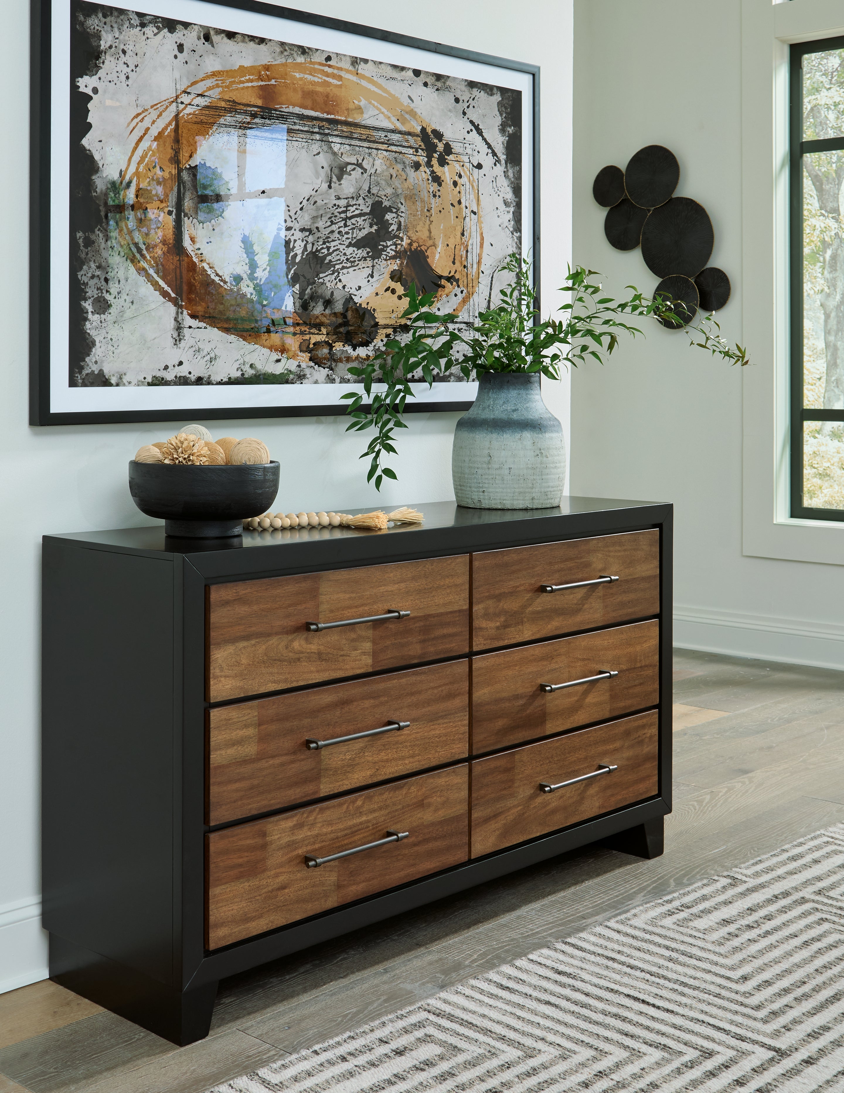 Floridian Furniture - Ashley Furniture - Kraeburn Bedroom - Dresser / Brown/Black - B496-31