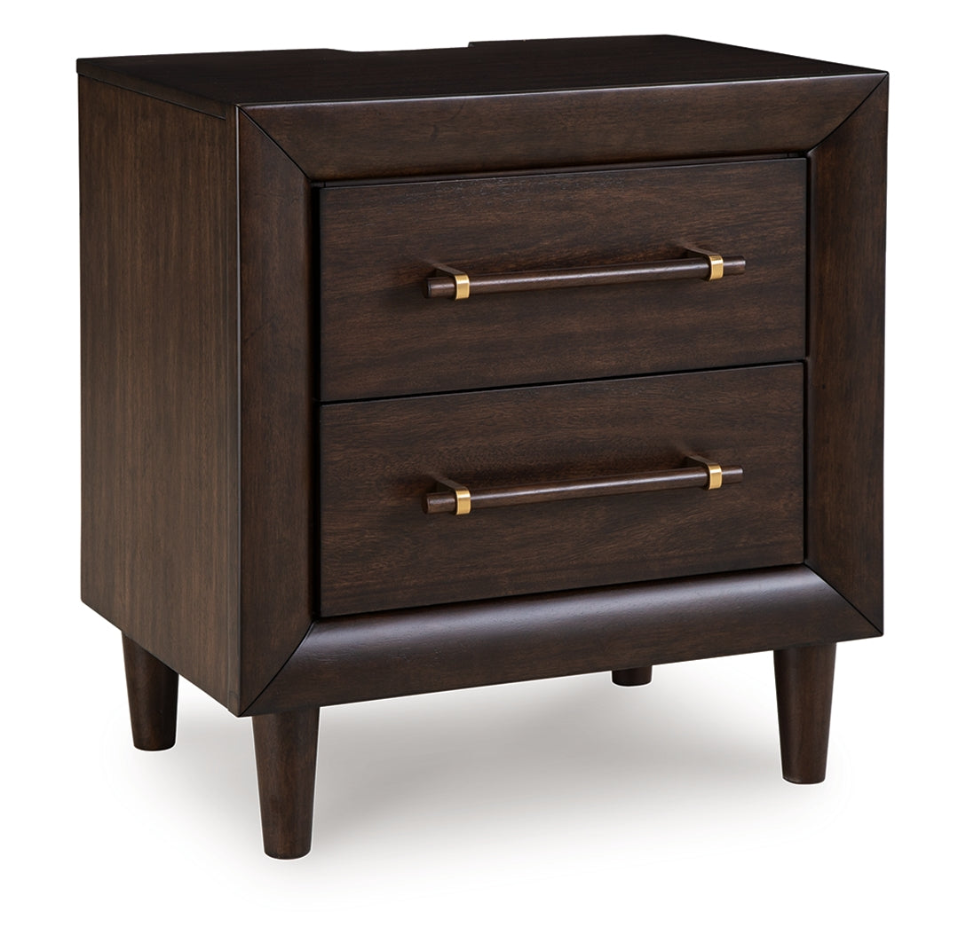 Floridian Furniture - Ashley Furniture - Dantenton Bedroom - Two Drawer Night Stand / Merlot - B611-92