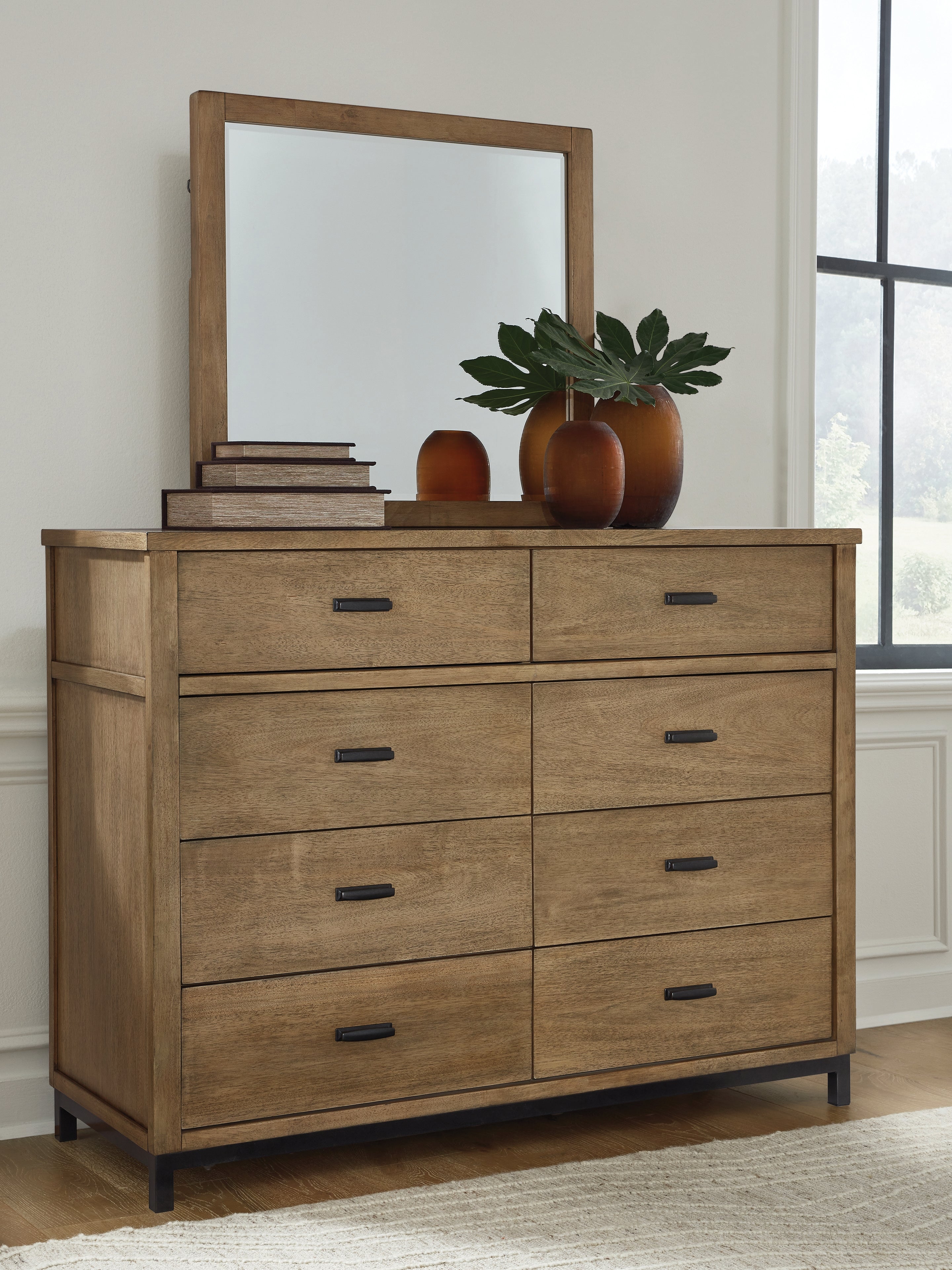 Floridian Furniture - Ashley Furniture - Tomtyn Bedroom - Dresser and Mirror / Light Brown - B622B1