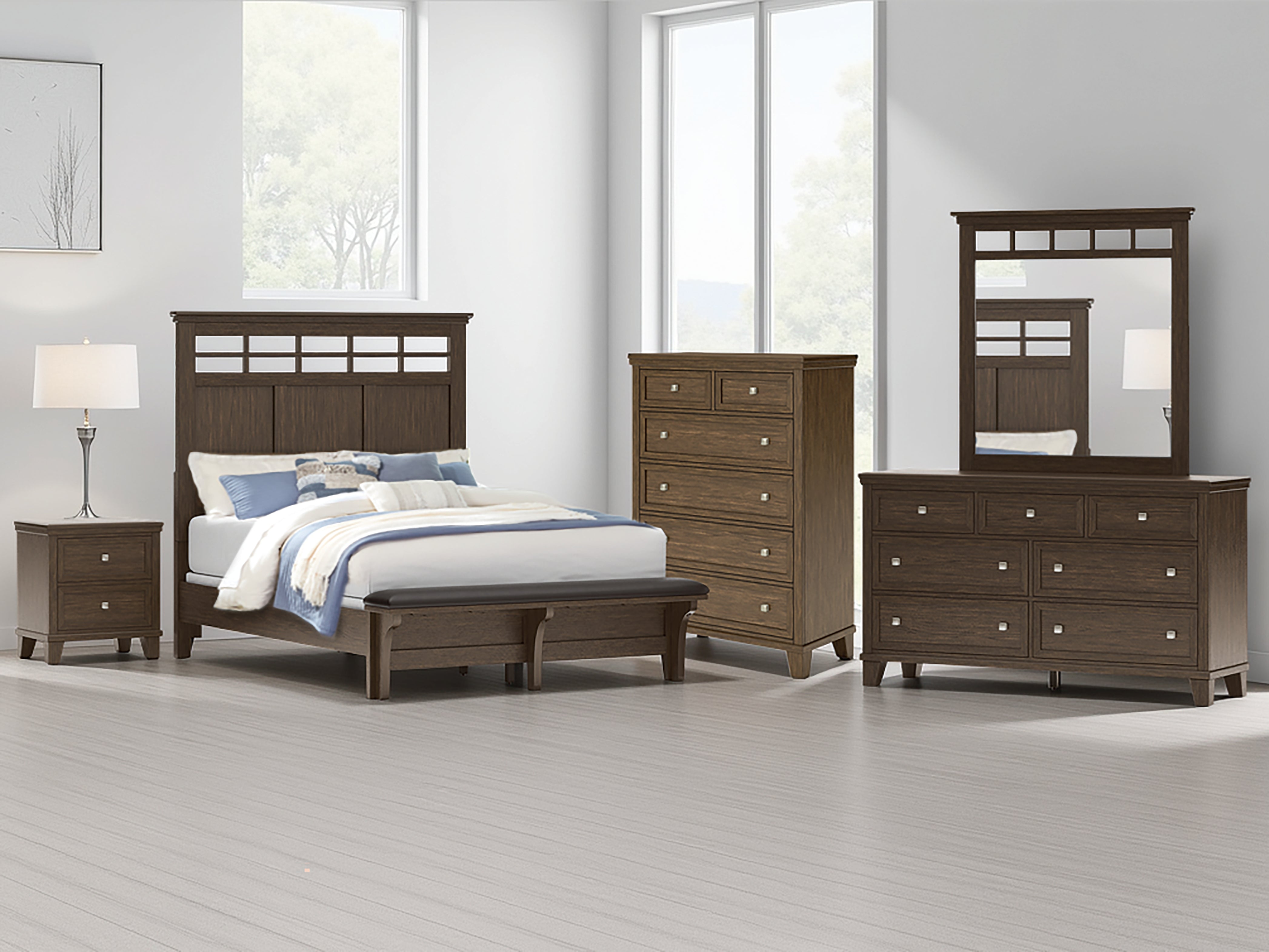 Floridian Furniture - Ashley Furniture - Shawbeck Bedroom - Queen Panel Bed / Dark Brown - B625B2
