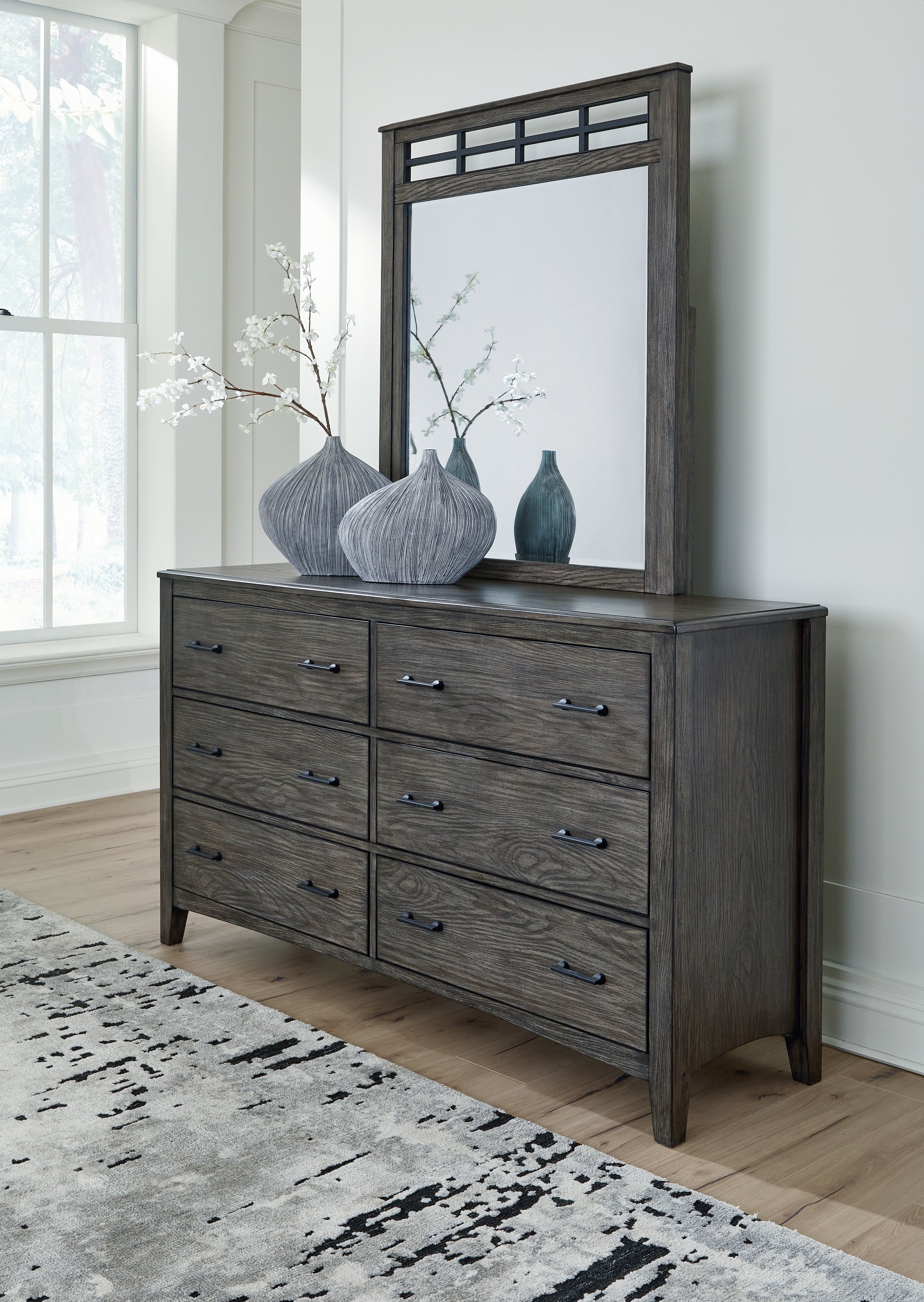 Floridian Furniture - Ashley Furniture - Montillan Bedroom - Dresser and Mirror / Grayish Brown - B651B1