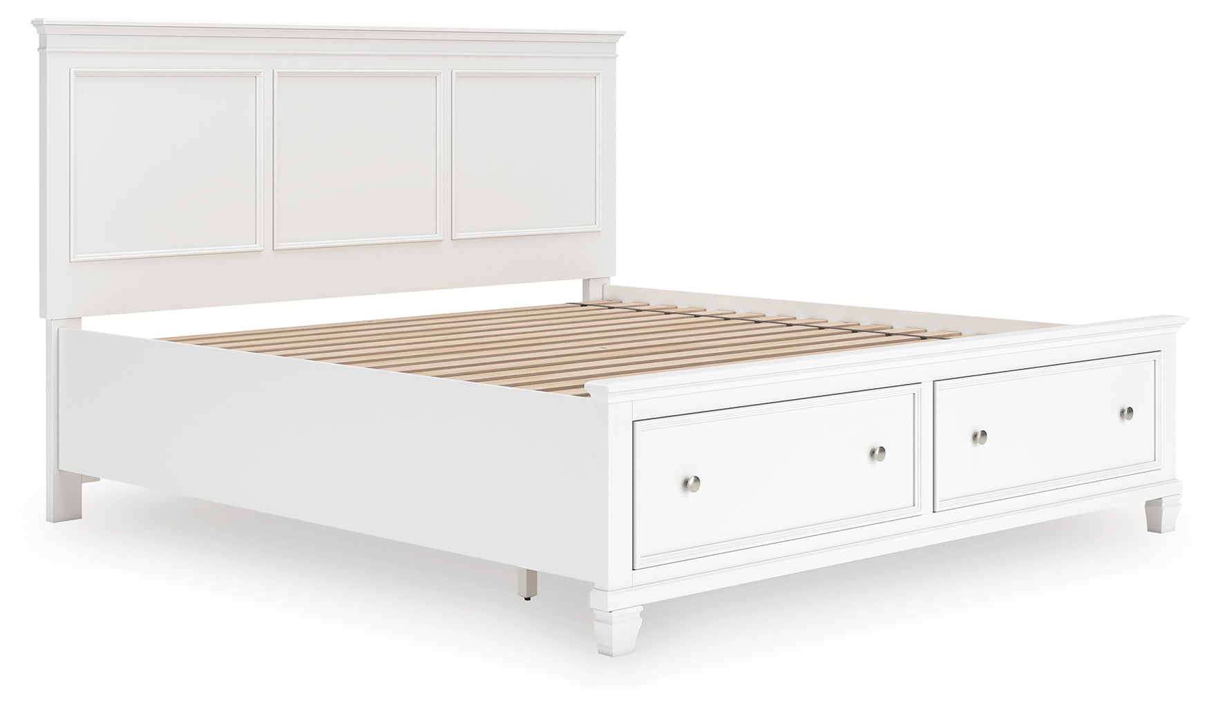 Floridian Furniture - Ashley Furniture - Fortman Bedroom - King Panel Storage Bed / White - B680B22