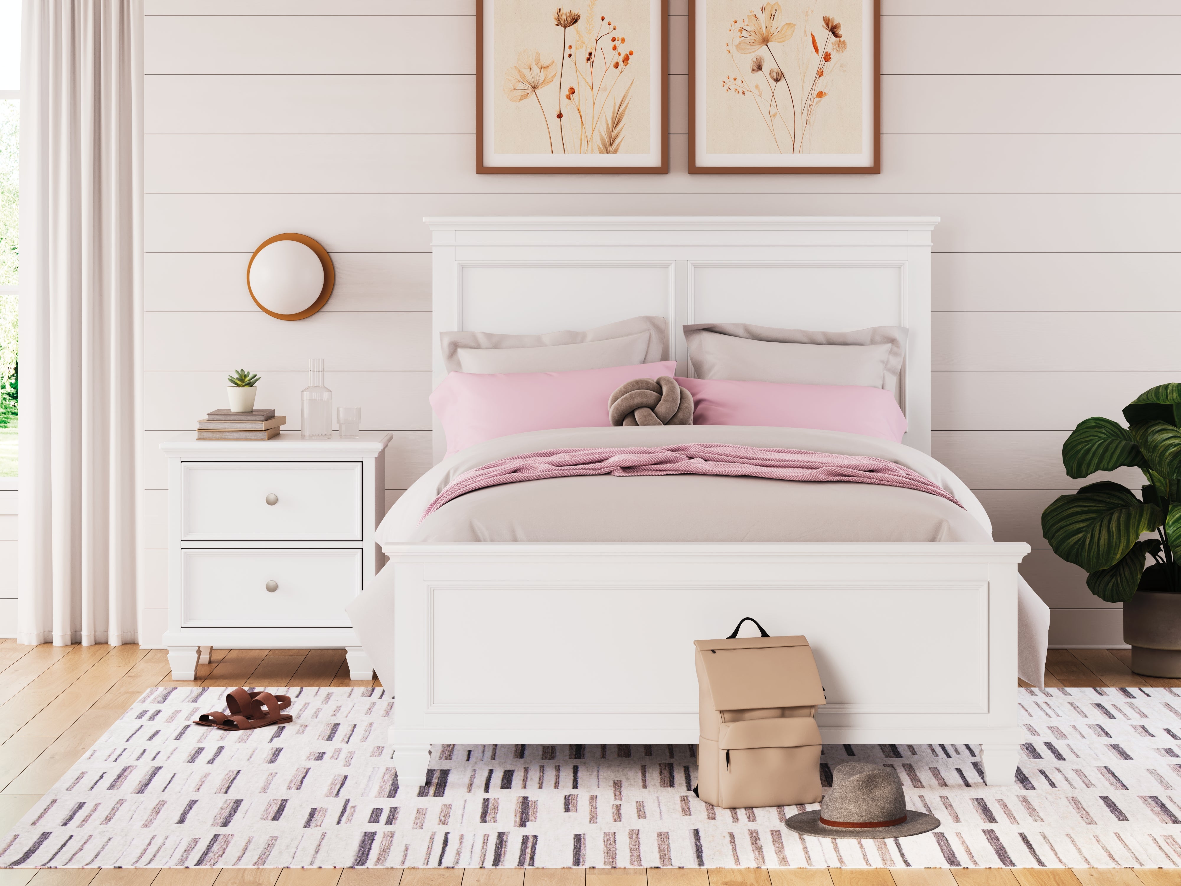 Floridian Furniture - Ashley Furniture - Fortman Bedroom - Full Panel Bed / White - B680B8