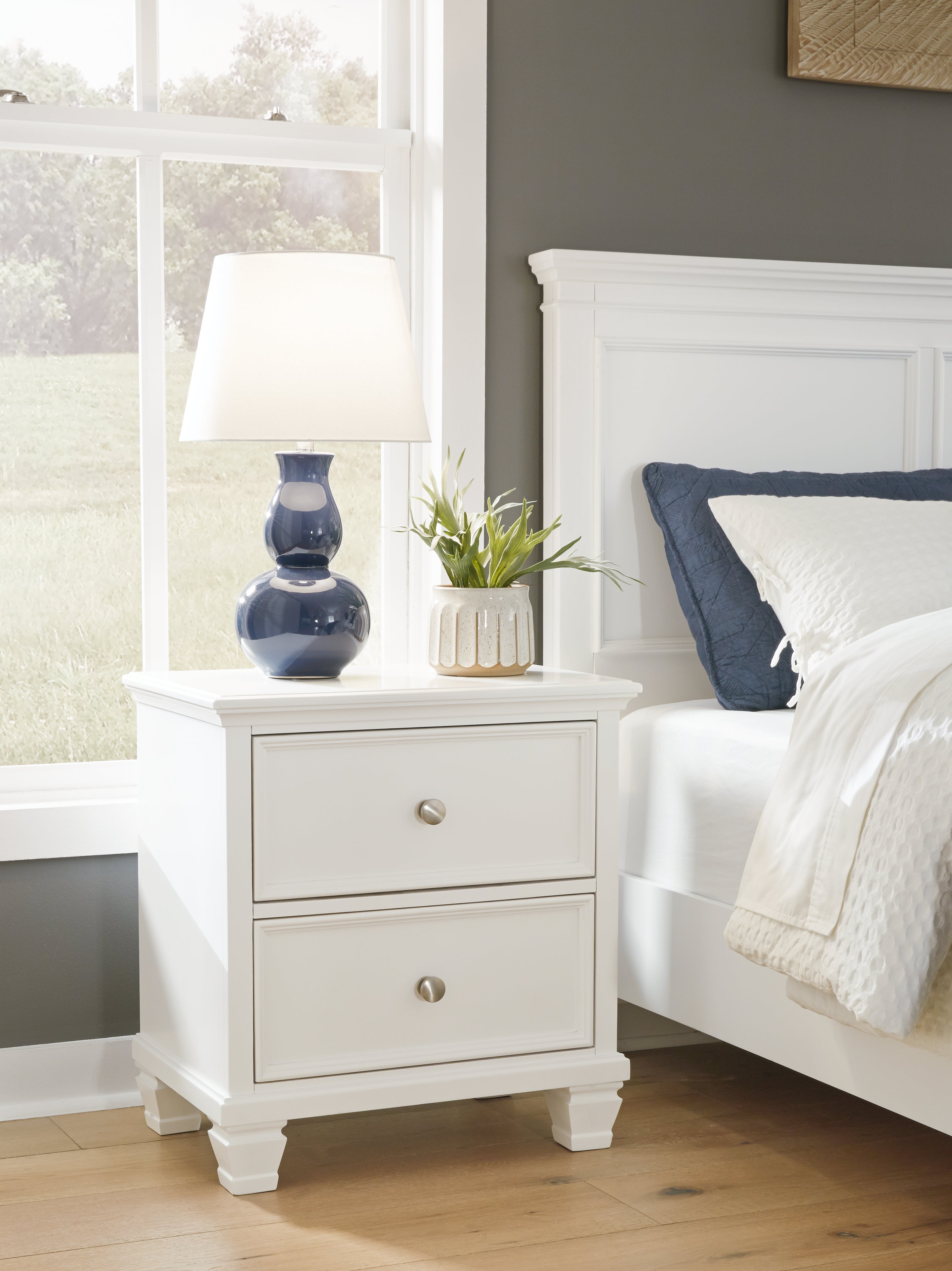 Floridian Furniture - Ashley Furniture - Fortman Bedroom - Two Drawer Night Stand / White - B680-92