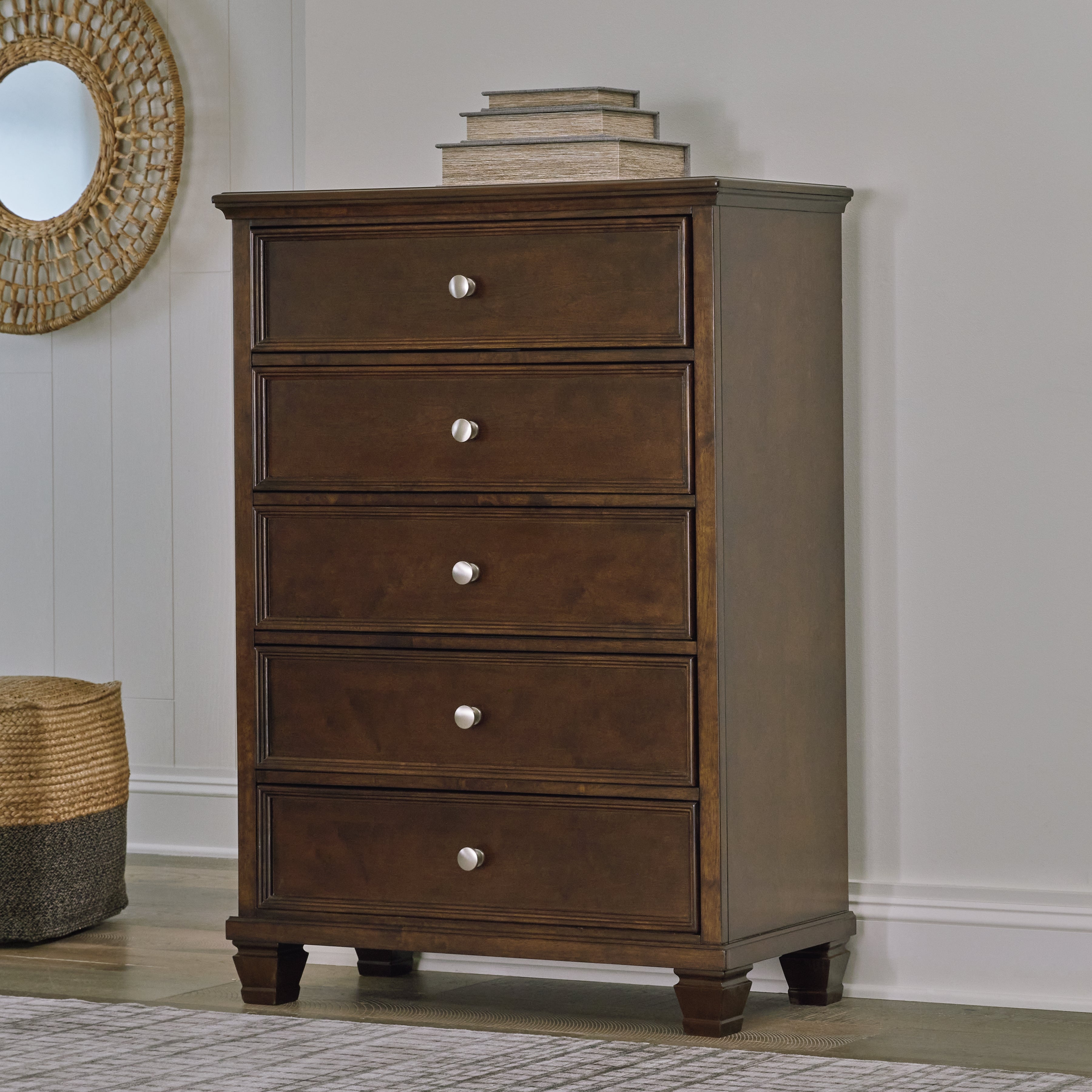 Floridian Furniture - Ashley Furniture - Danabrin Bedroom - Five Drawer Chest / Brown - B685-46