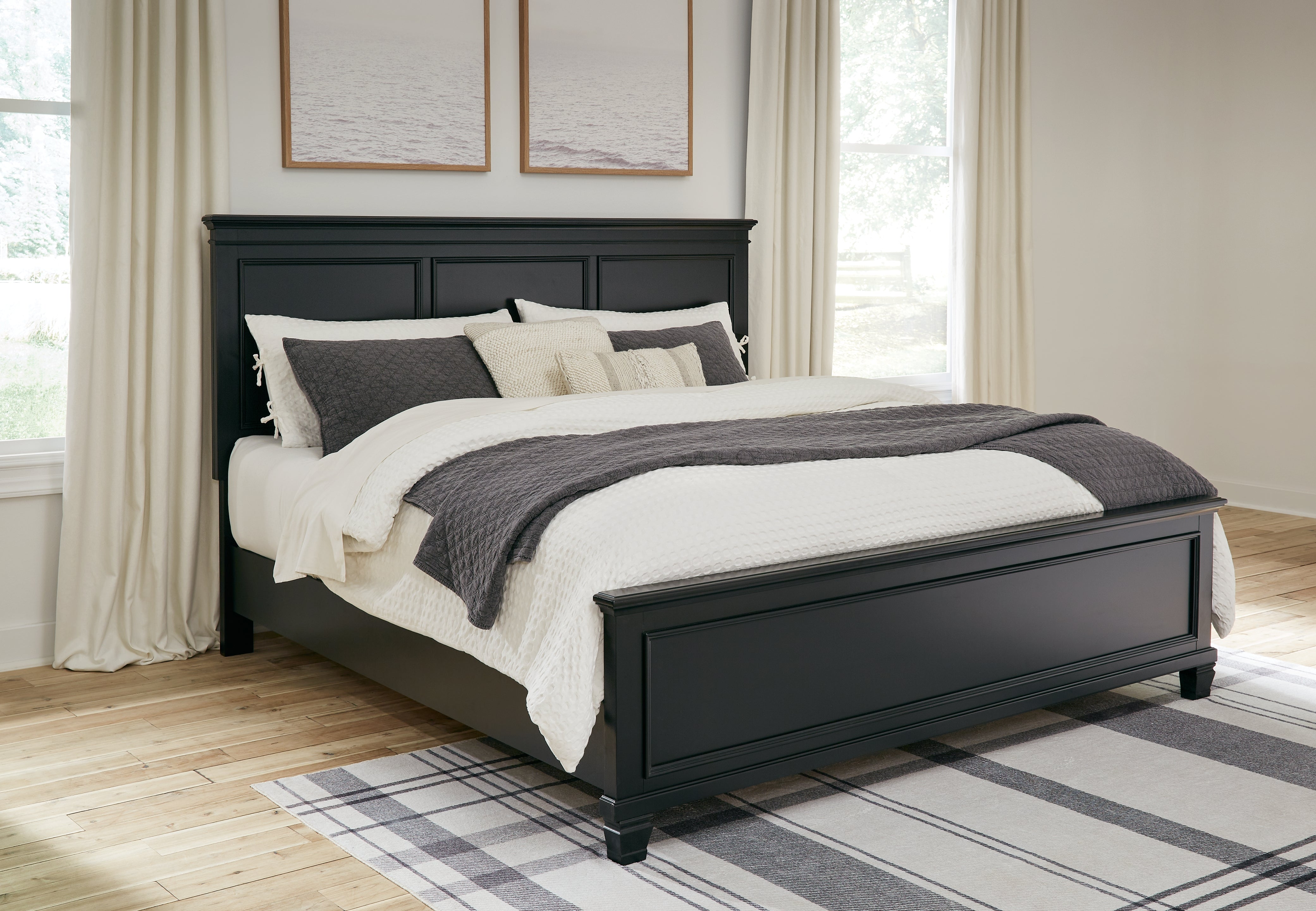 Floridian Furniture - Ashley Furniture - Lanolee Bedroom - King Panel Bed / Black - B687B8
