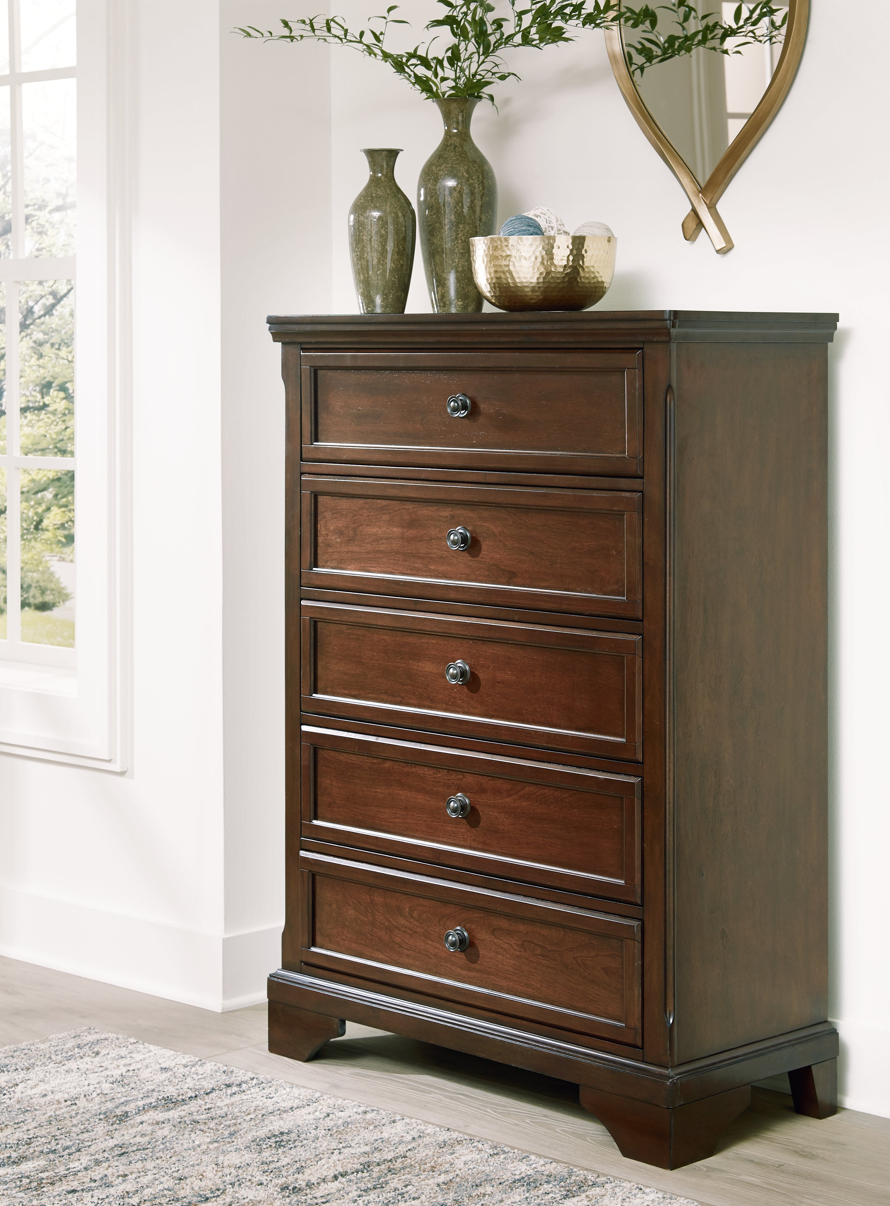 Floridian Furniture - Ashley Furniture - Trellington Bedroom - Five Drawer Chest / Brown - B716-46