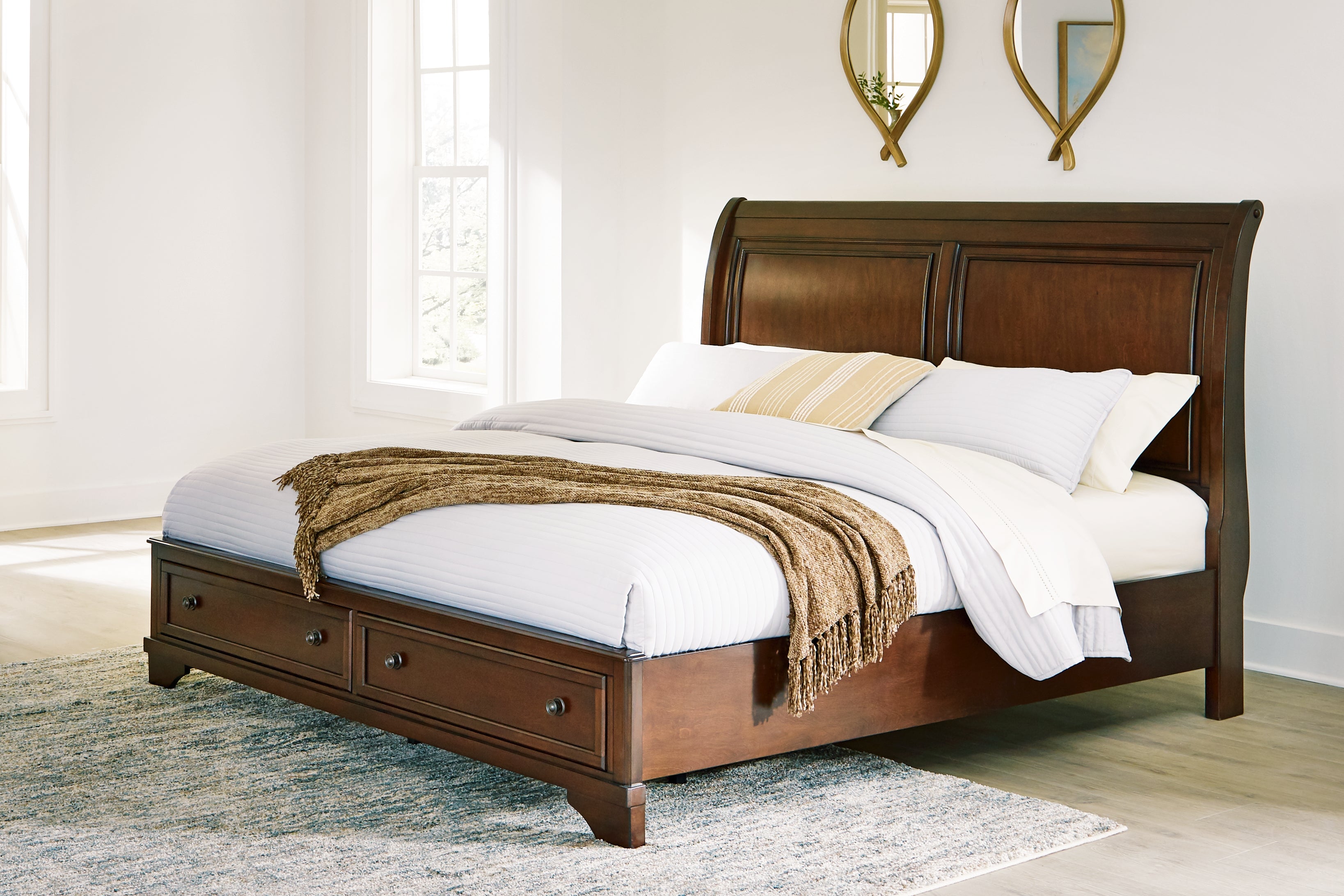 Floridian Furniture - Ashley Furniture - Trellington Bedroom - King Sleigh Storage Bed / Brown - B716B2