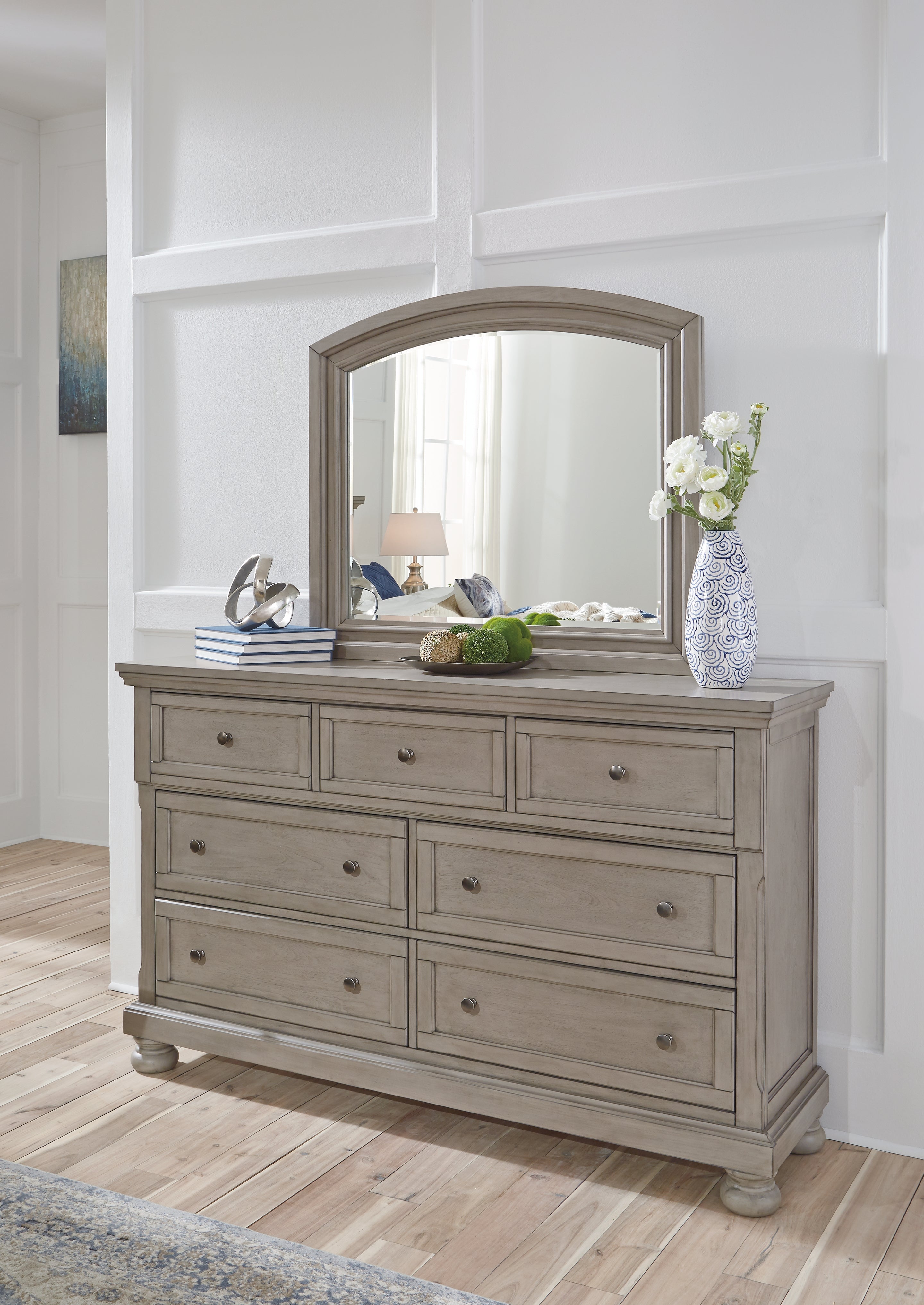Floridian Furniture - Ashley Furniture - Lettner Bedroom - Dresser and Mirror / Light Gray - B733B1