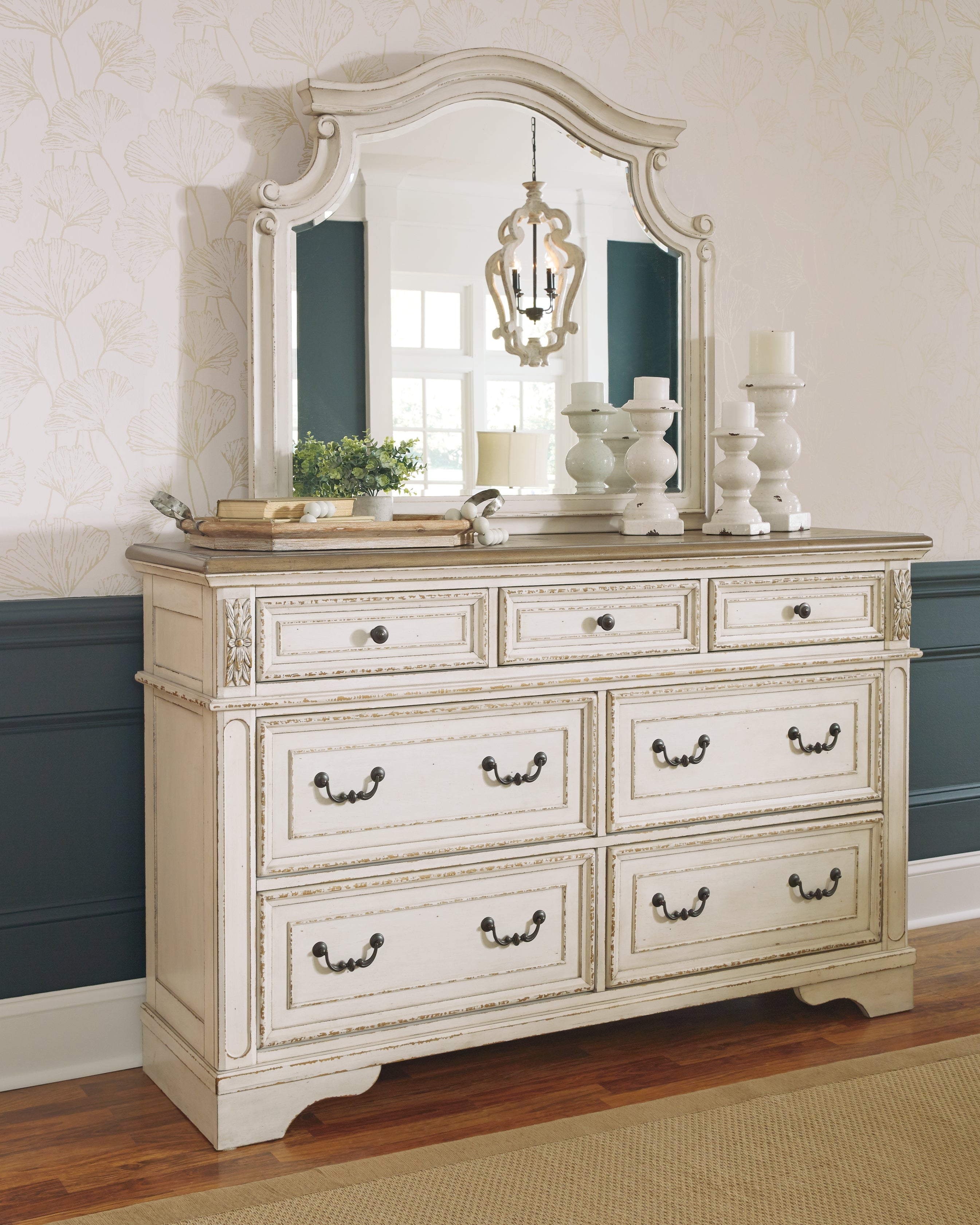 Floridian Furniture - Ashley Furniture - Realyn Bedroom - Dresser and Mirror / Two-tone - B743B1