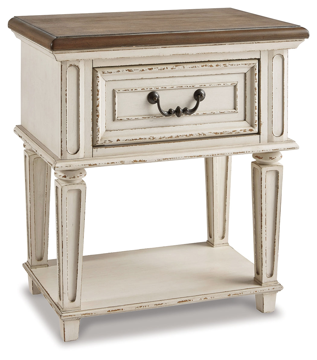Floridian Furniture - Ashley Furniture - Realyn Bedroom - King Upholstered Storage Bed / Two-tone - B743B20