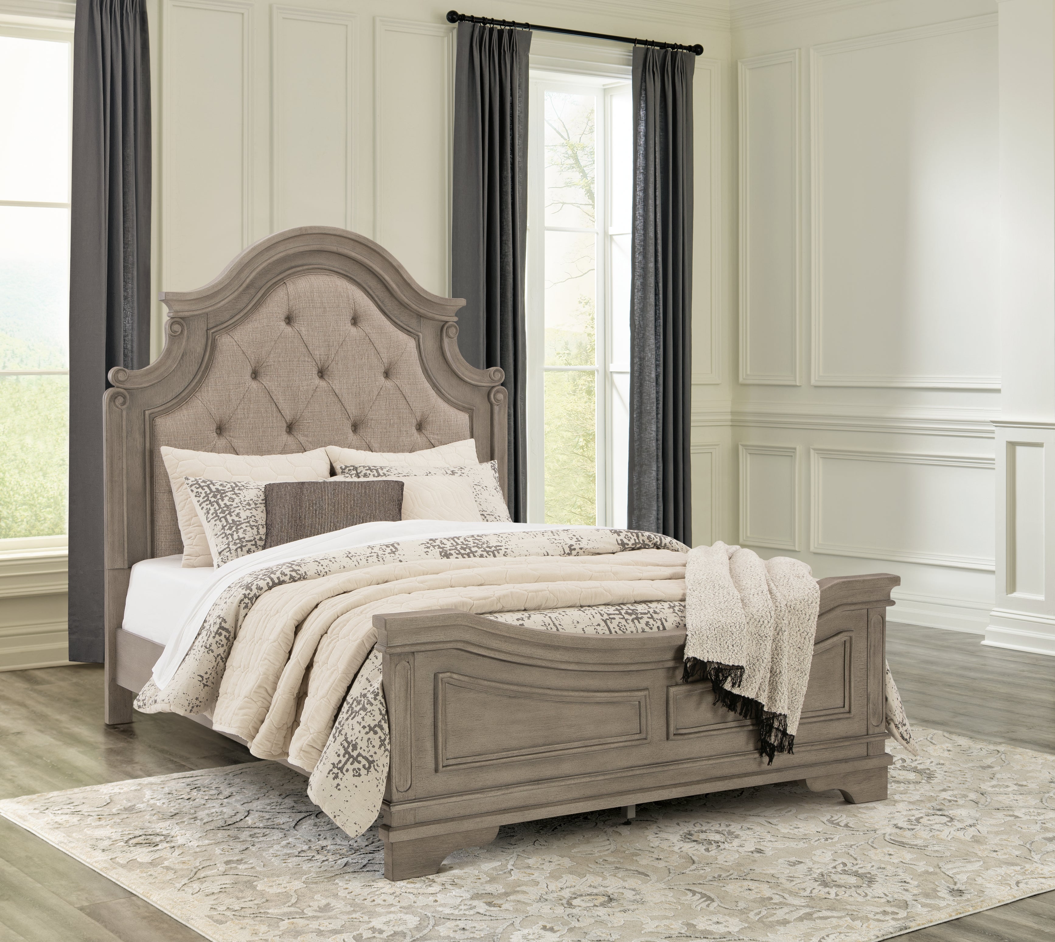 Floridian Furniture - Ashley Furniture - Lodenbay Bedroom - Queen Panel Bed / Antique Gray - B751B2