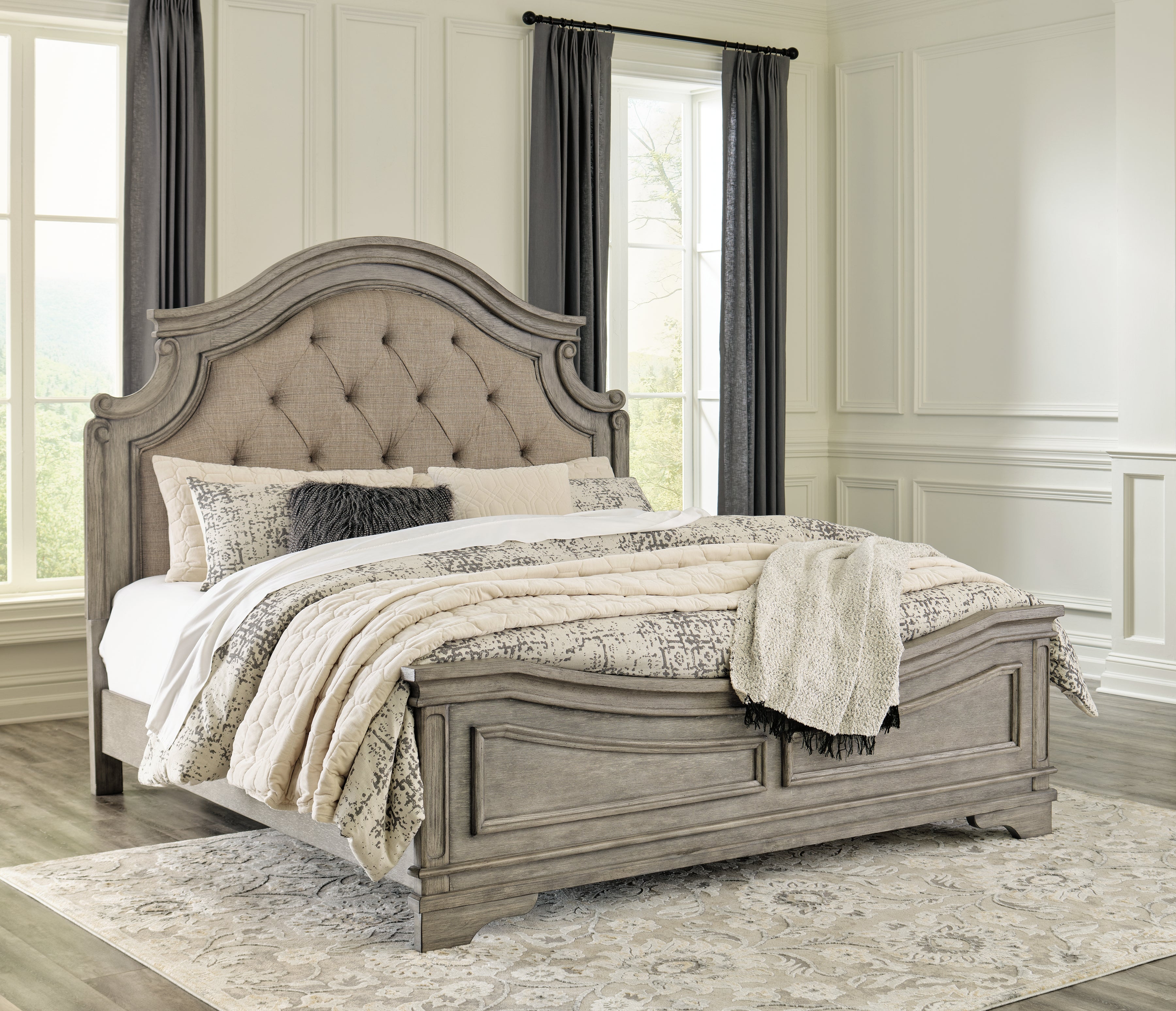 Floridian Furniture - Ashley Furniture - Lodenbay Bedroom - California King Panel Bed / Antique Gray - B751B5