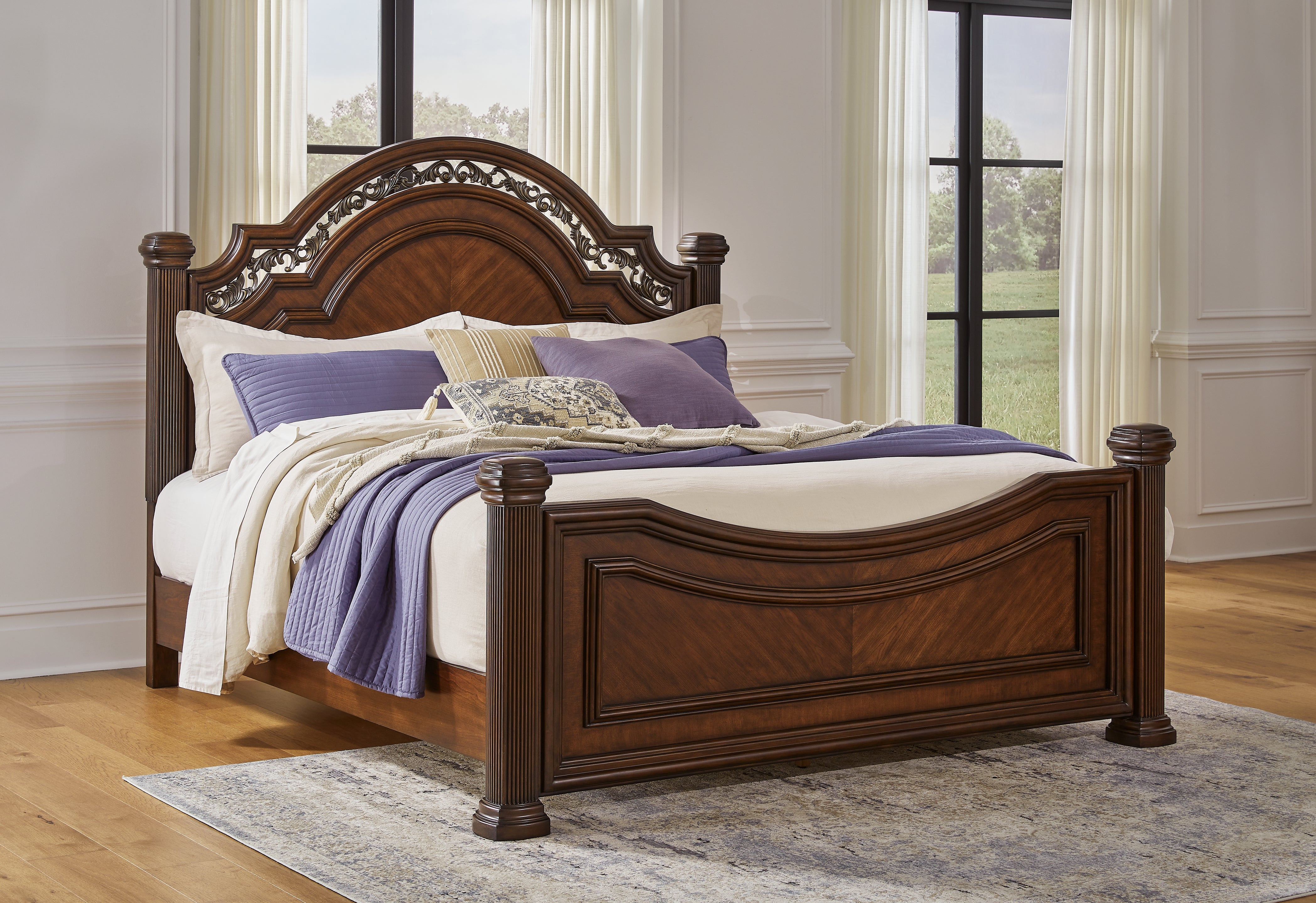 Floridian Furniture - Ashley Furniture - Lavinton Bedroom - California King Poster Bed / Brown - B764B10