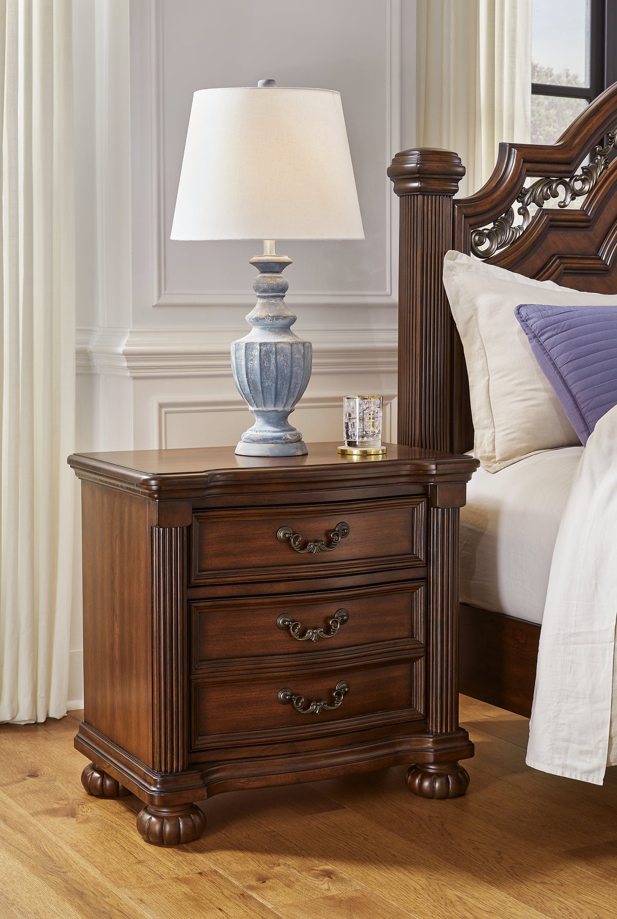 Floridian Furniture - Ashley Furniture - Lavinton Bedroom - King Poster Bed / Brown - B764B9