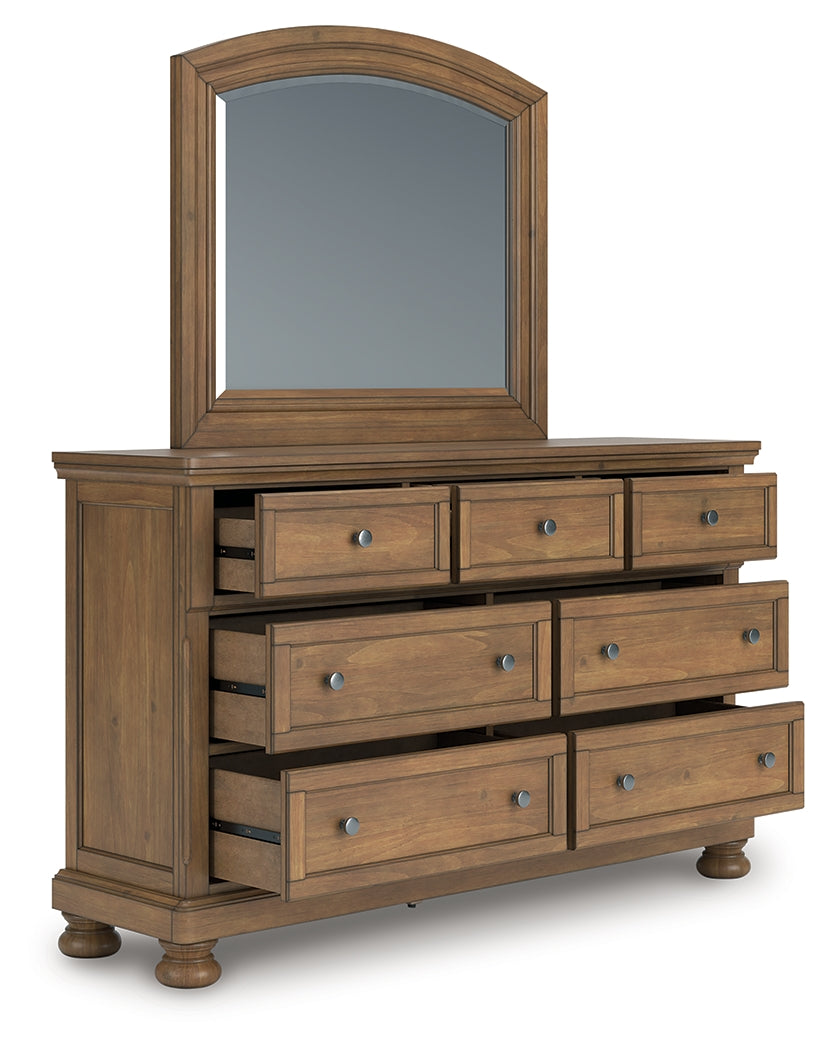 Floridian Furniture - Ashley Furniture - Feddinger Bedroom - Dresser and Mirror / Medium Brown - PCB779B1
