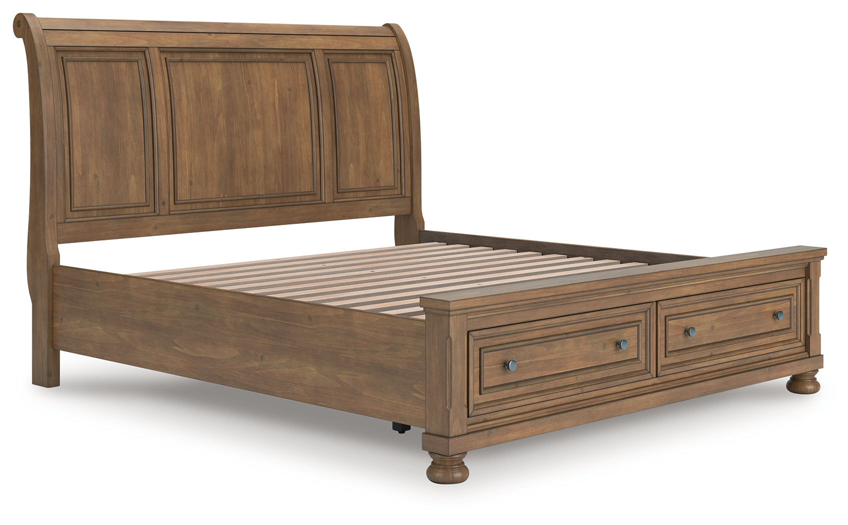 Floridian Furniture - Ashley Furniture - Feddinger Bedroom - King Storage Sleigh Bed / Medium Brown - PCB779B8