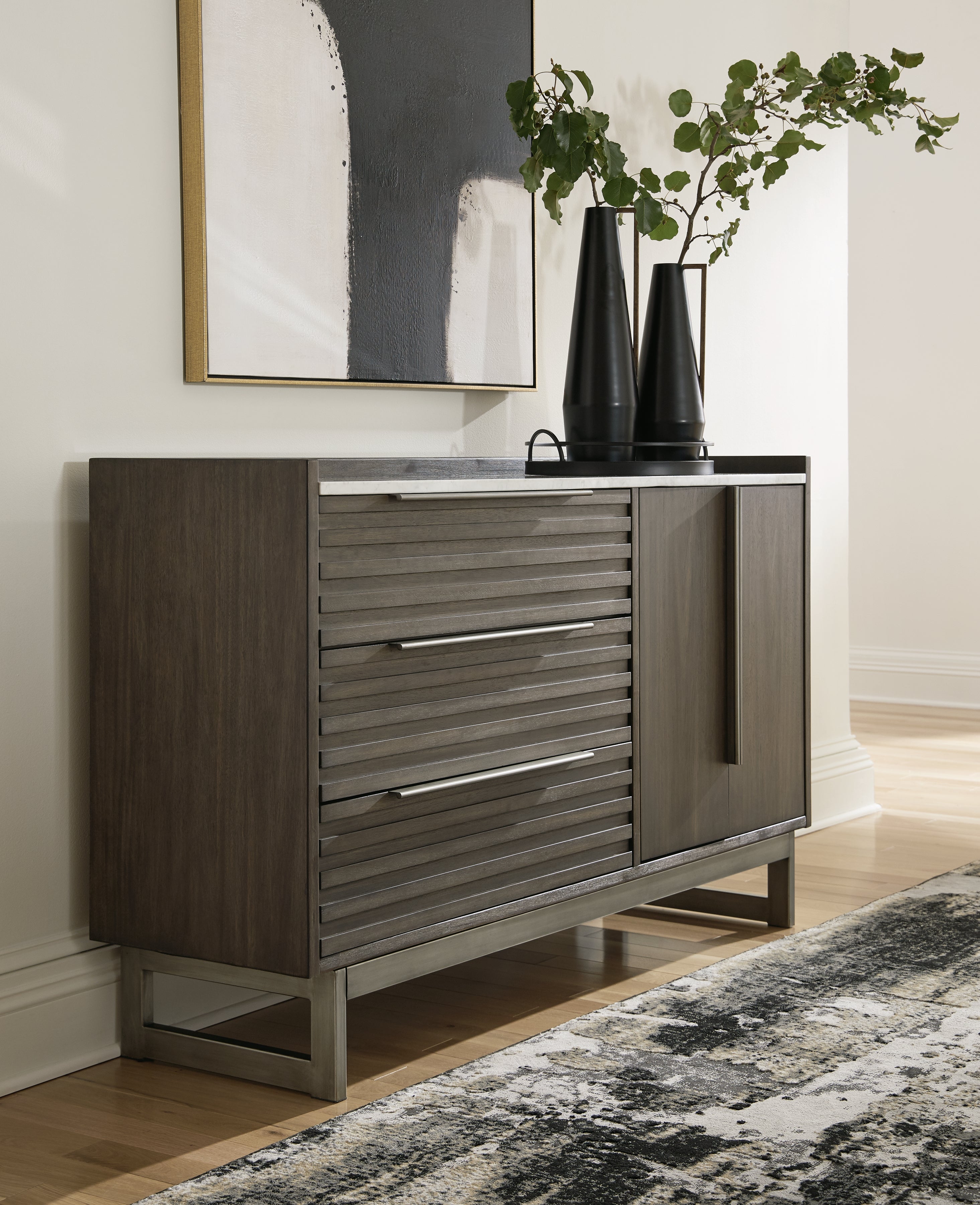 Floridian Furniture - Ashley Furniture - Arkenton Bedroom - Dresser / Grayish Brown/White - B786-31