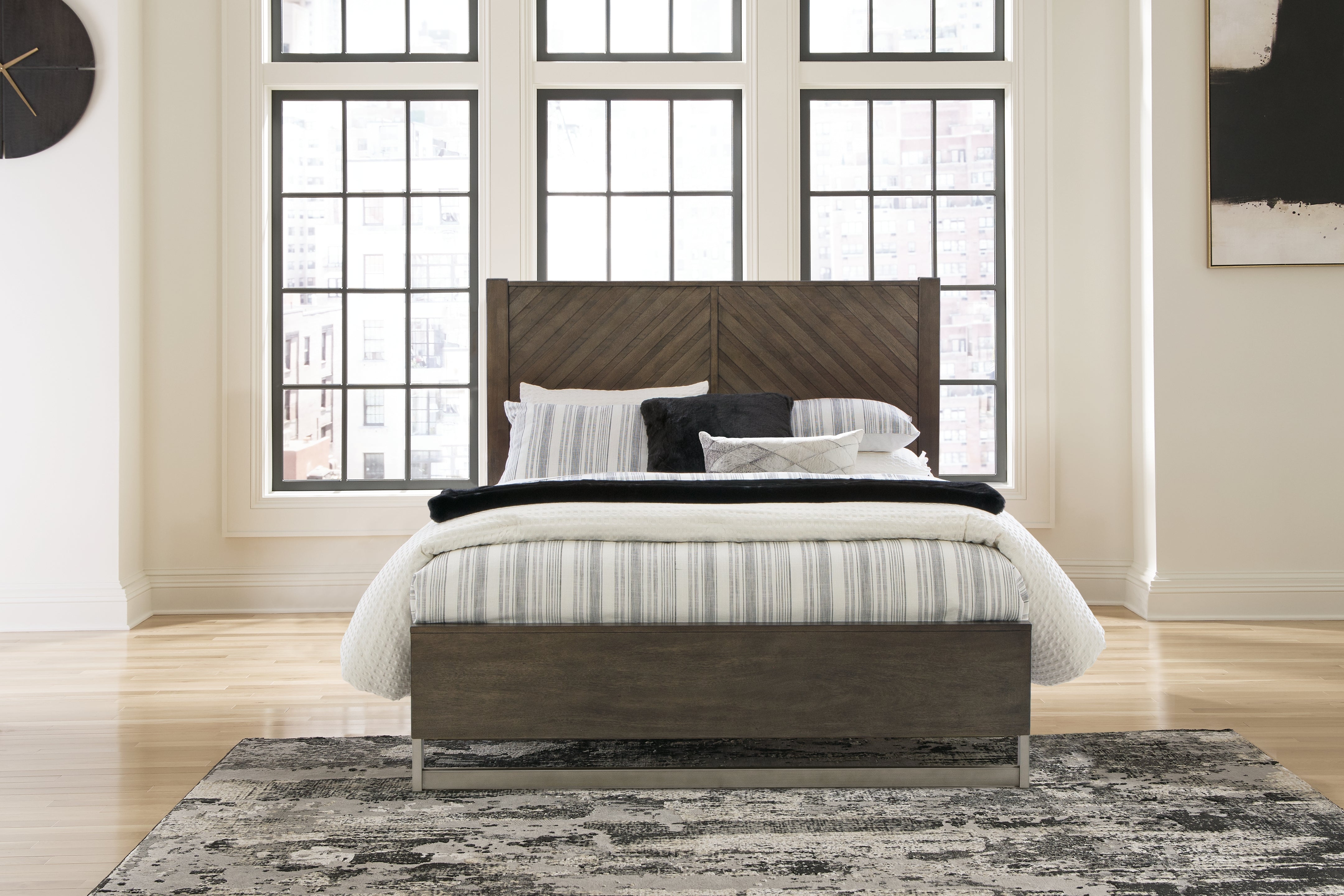 Floridian Furniture - Ashley Furniture - Arkenton Bedroom - Queen Panel Bed / Grayish Brown - B786B2