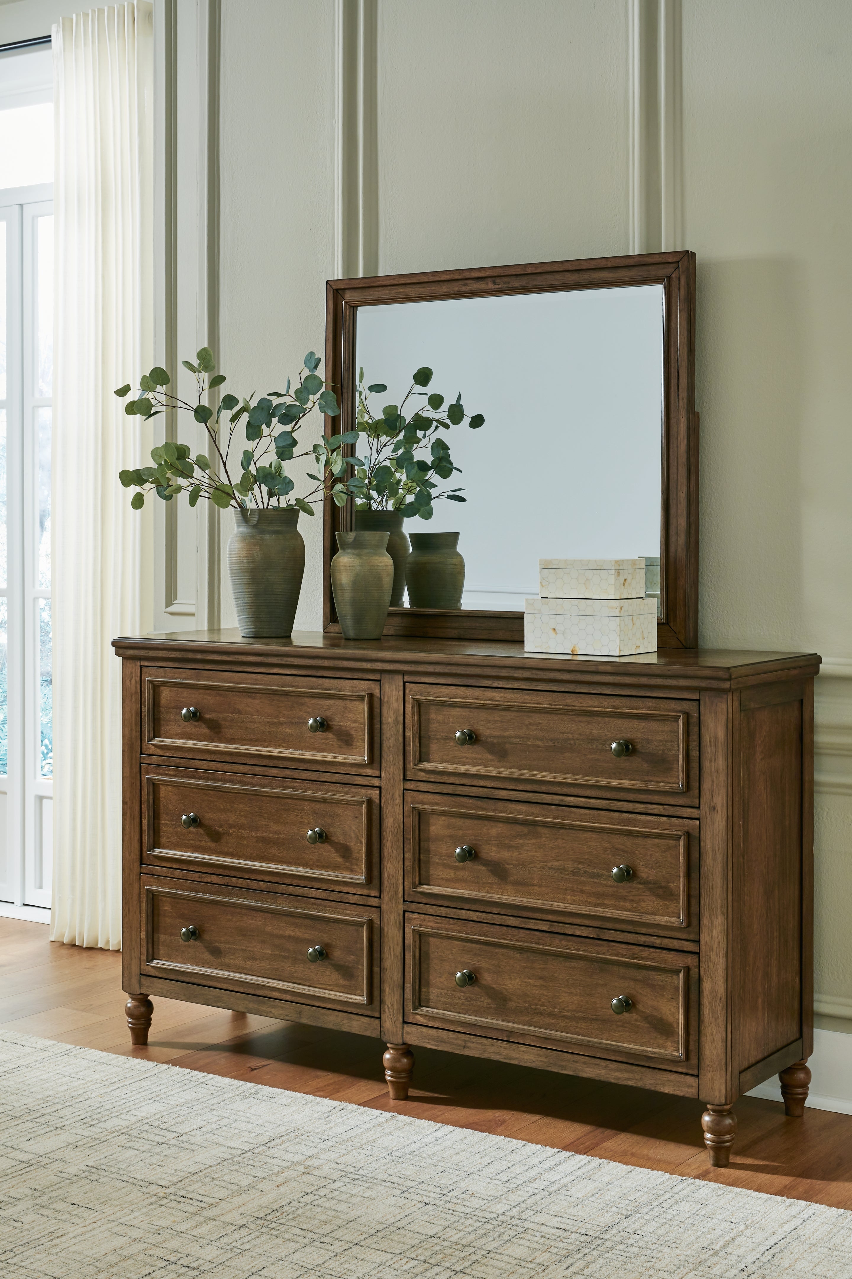 Floridian Furniture - Ashley Furniture - Sturlayne Bedroom - Dresser and Mirror / Brown - B787B1