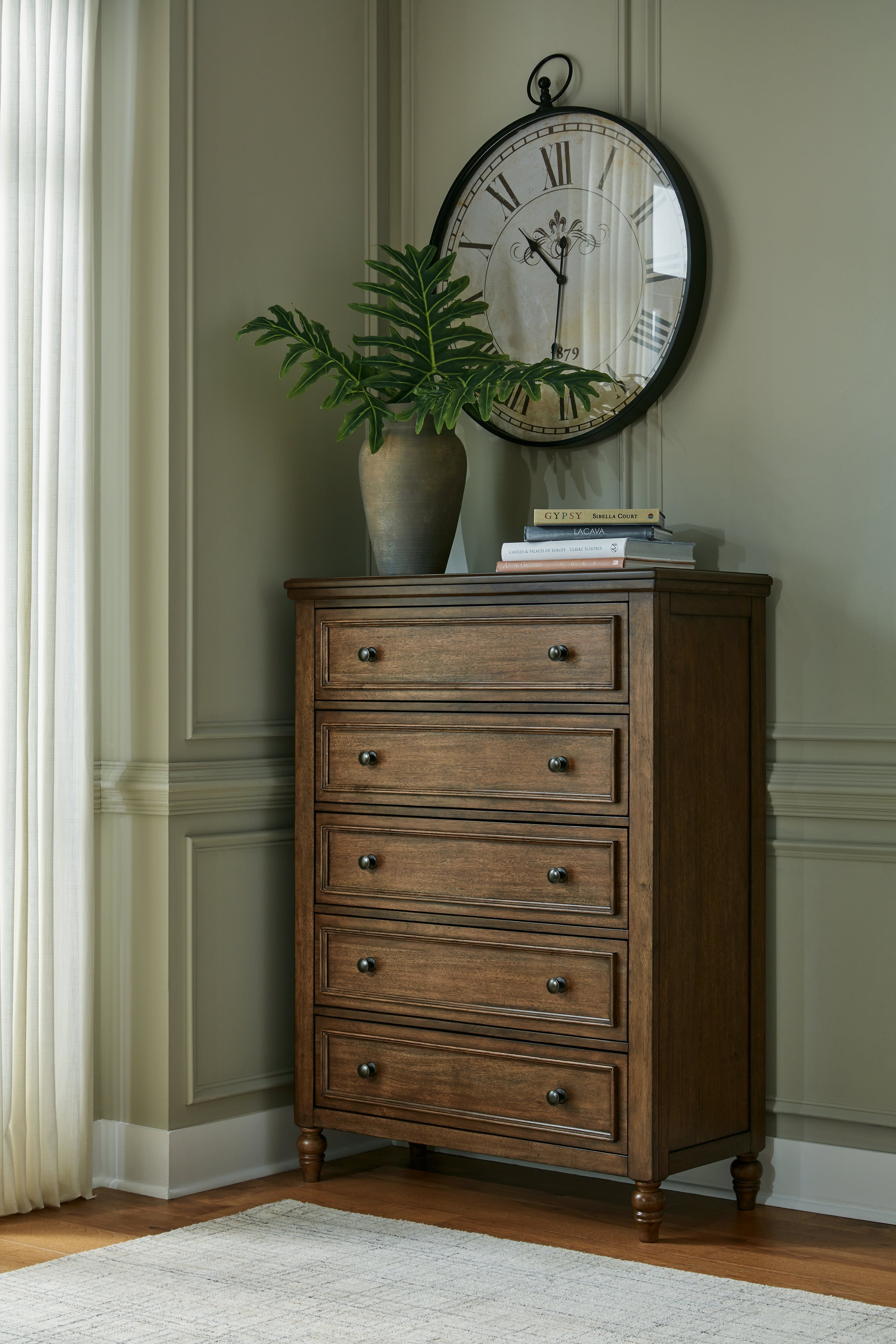 Floridian Furniture - Ashley Furniture - Sturlayne Bedroom - Five Drawer Chest / Brown - B787-46