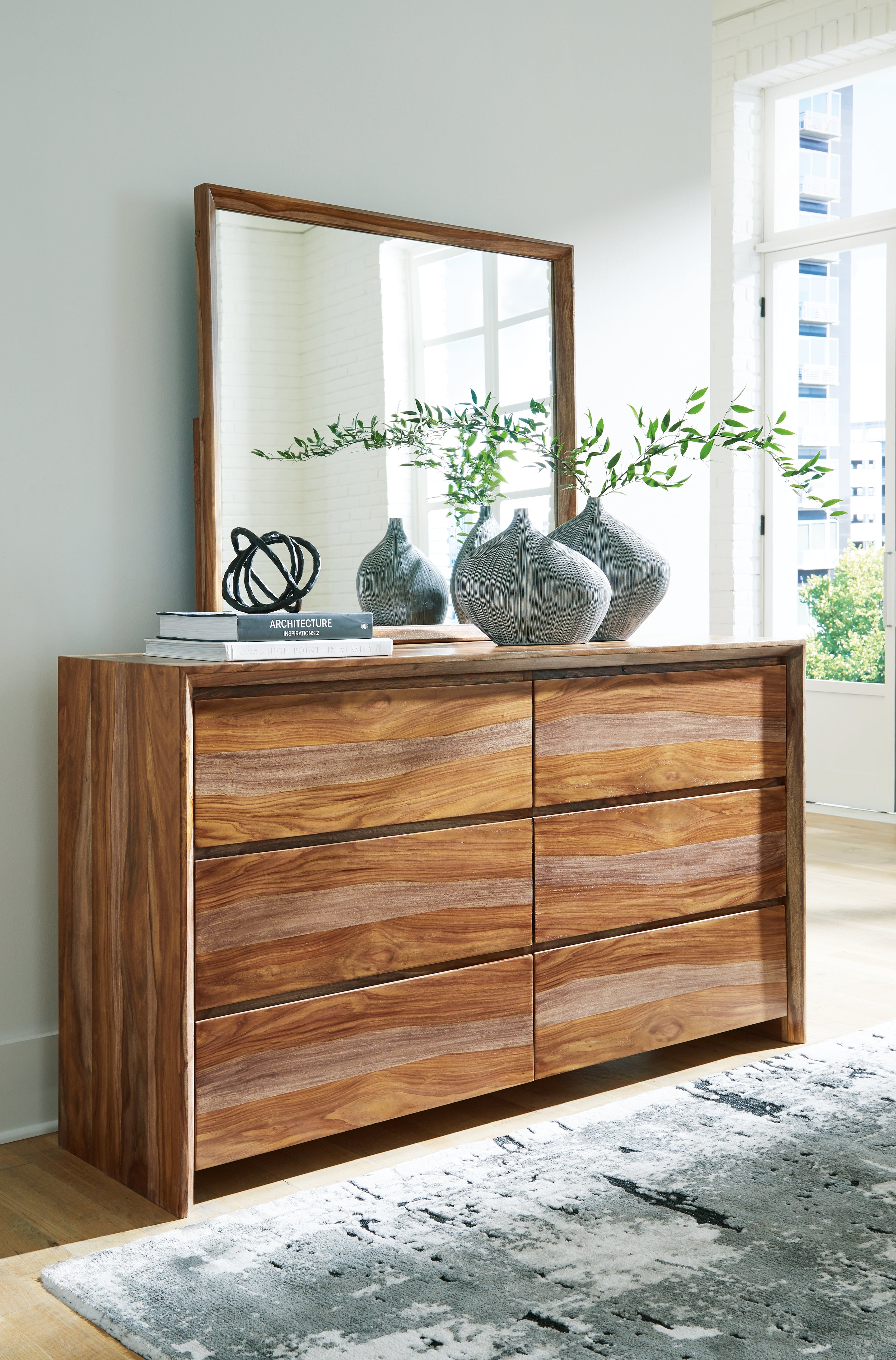 Floridian Furniture - Ashley Furniture - Dressonni Bedroom - Dresser and Mirror / Brown - B790B1