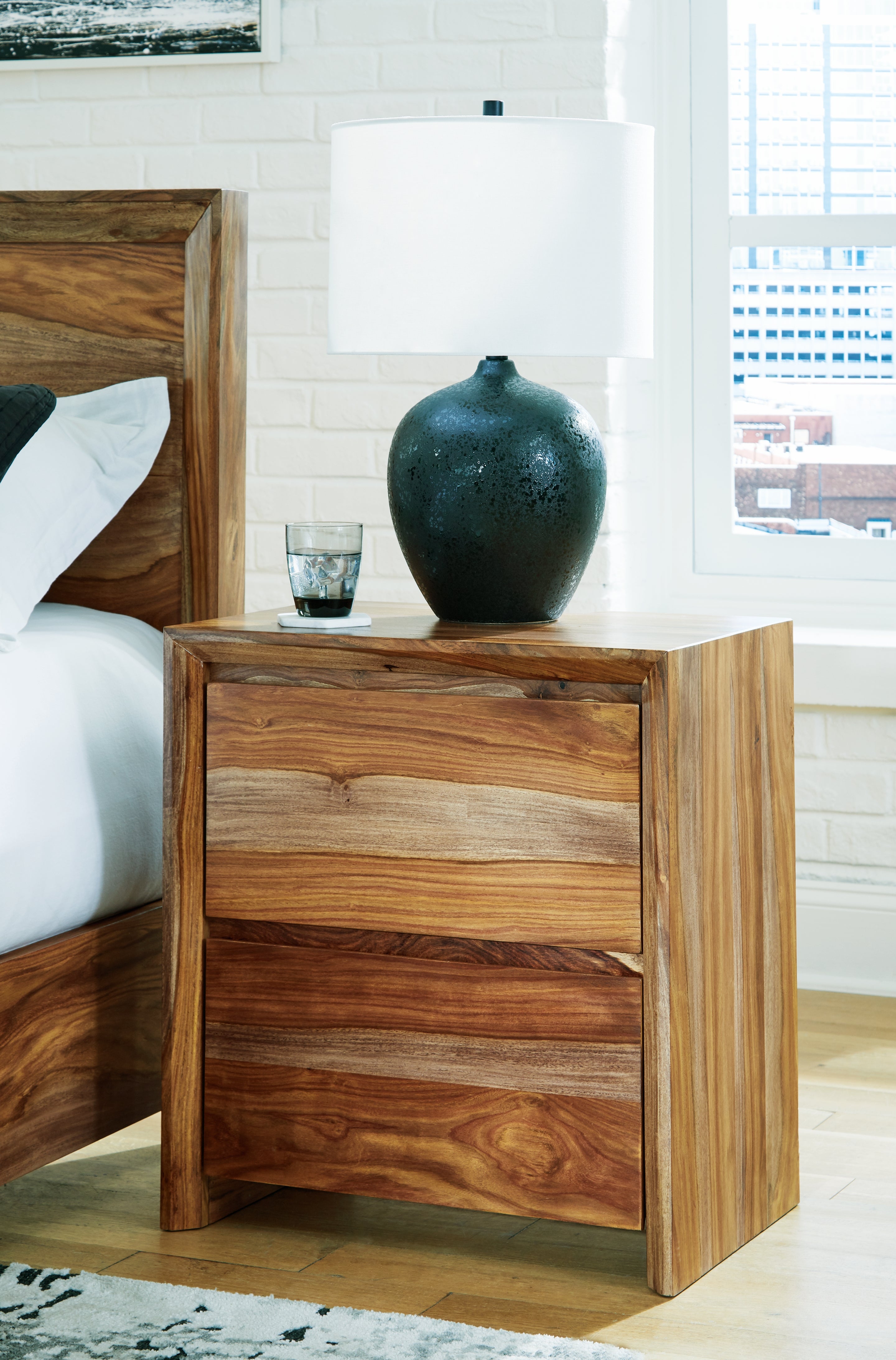 Floridian Furniture - Ashley Furniture - Dressonni Bedroom - Two Drawer Night Stand / Brown - B790-92