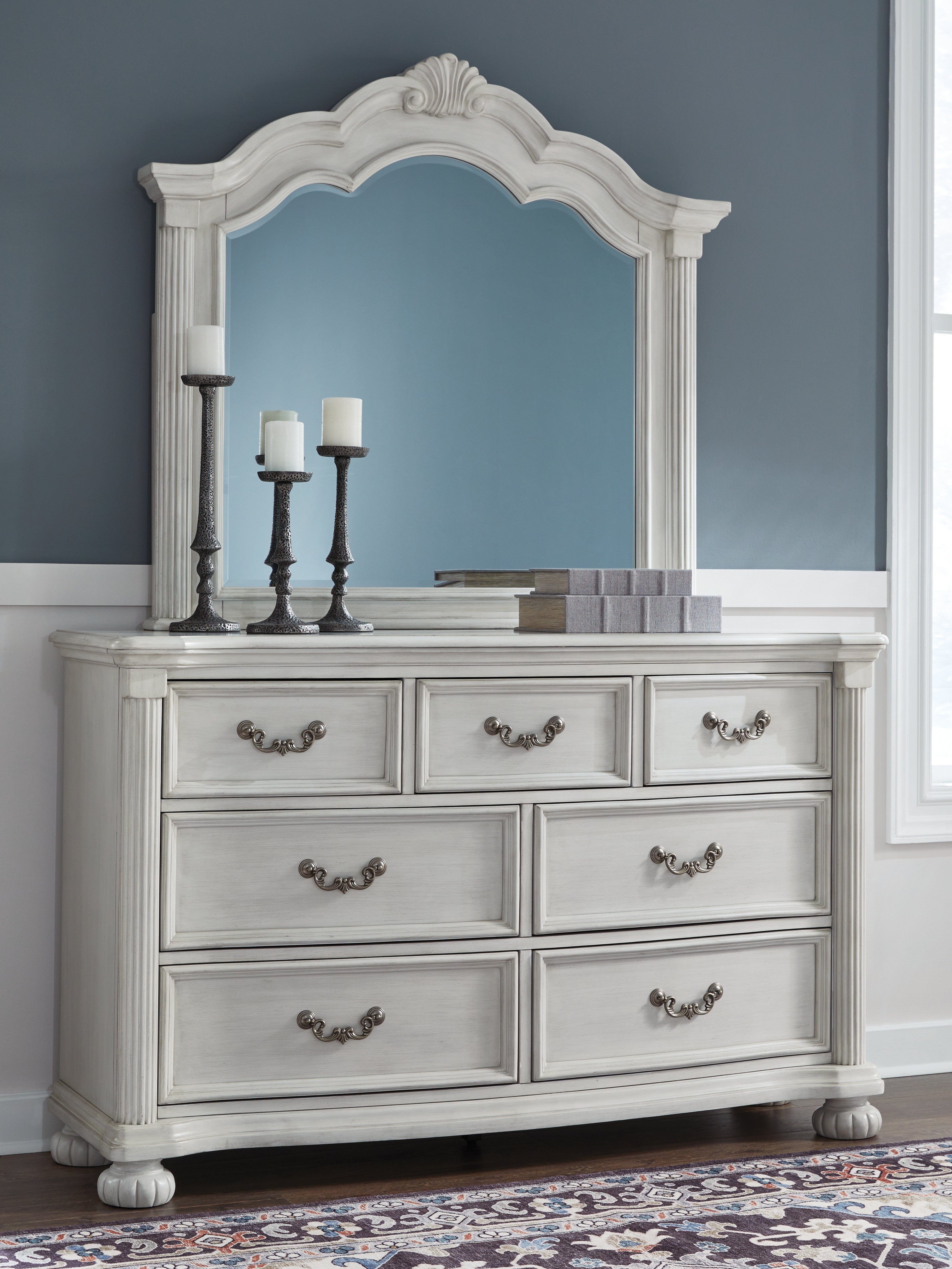 Floridian Furniture - Ashley Furniture - Montelaine Bedroom - Dresser and Mirror / Antique White - B795B1