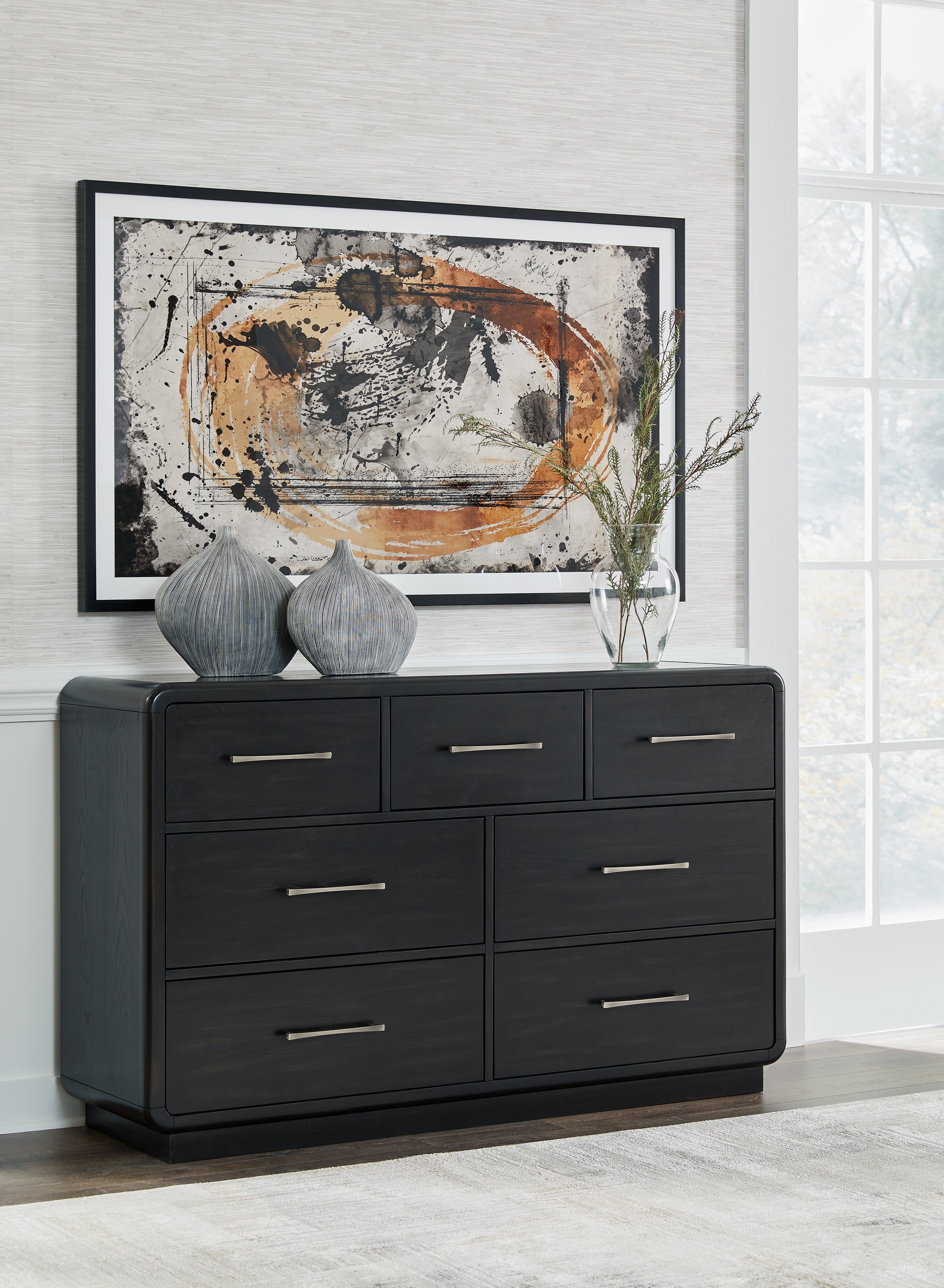 Floridian Furniture - Ashley Furniture - Rowanbeck Bedroom - Dresser / Black - B821-31