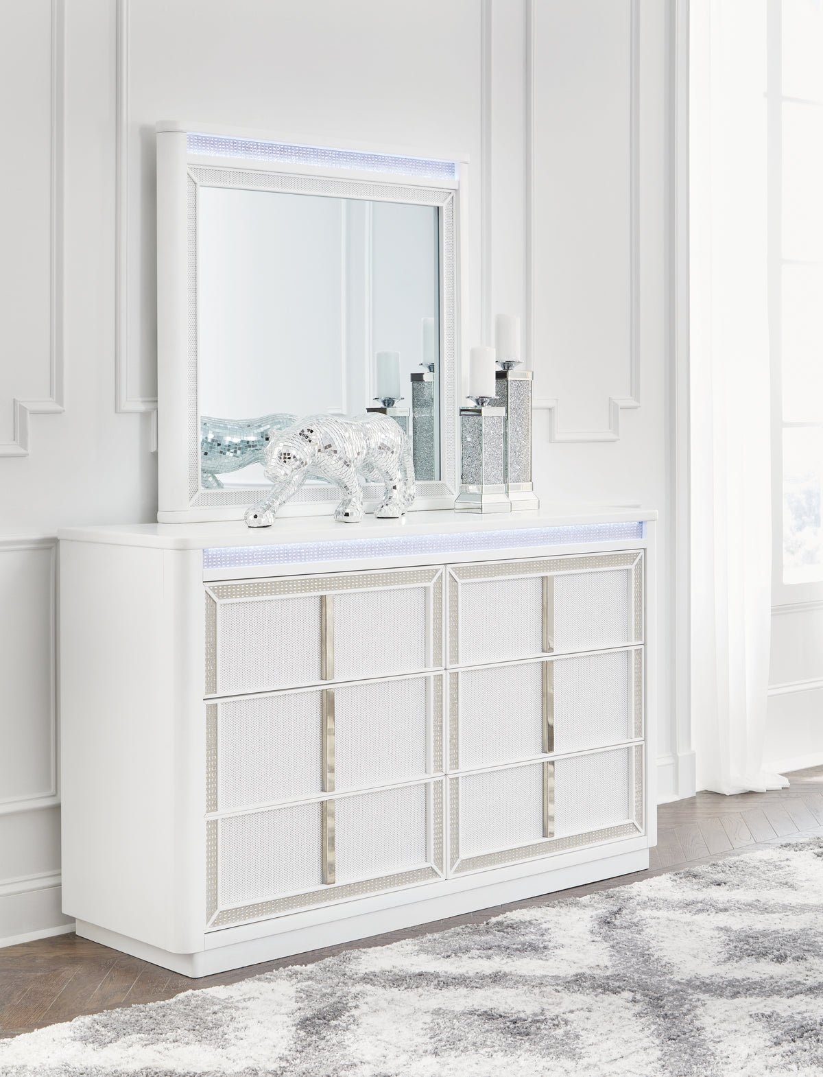 Floridian Furniture - Ashley Furniture - Chalanna Bedroom - Five Drawer Chest / White - B822-46