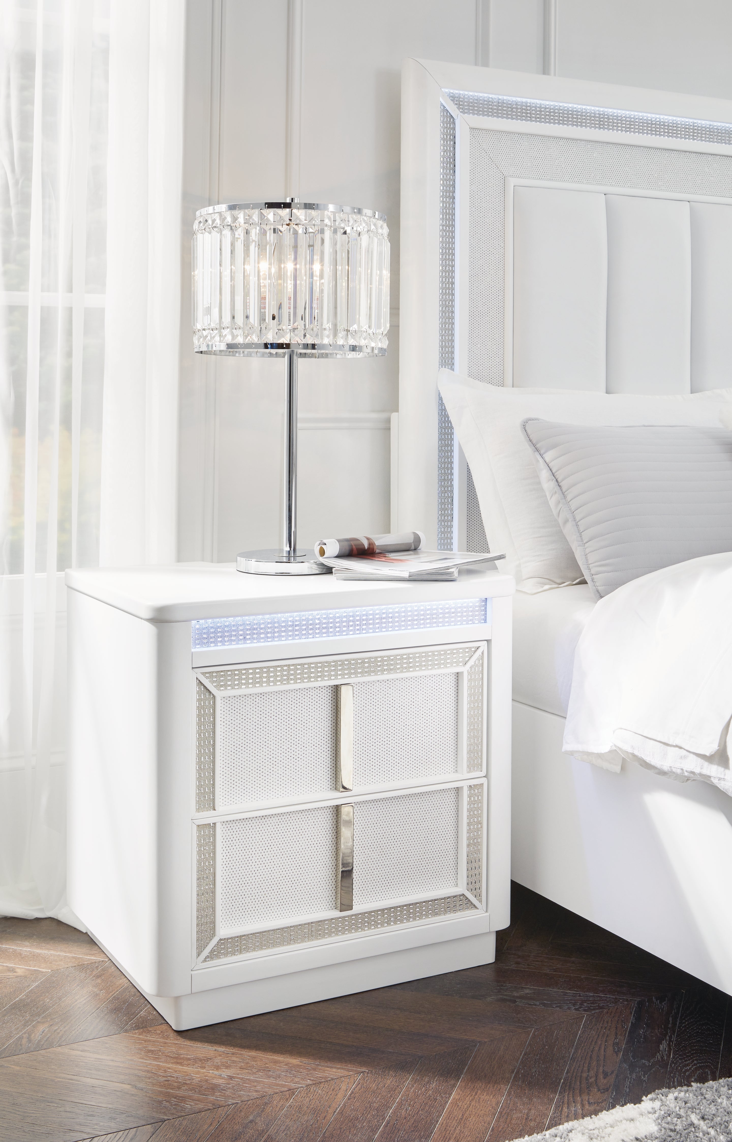 Floridian Furniture - Ashley Furniture - Chalanna Bedroom - Two Drawer Night Stand / White - B822-92