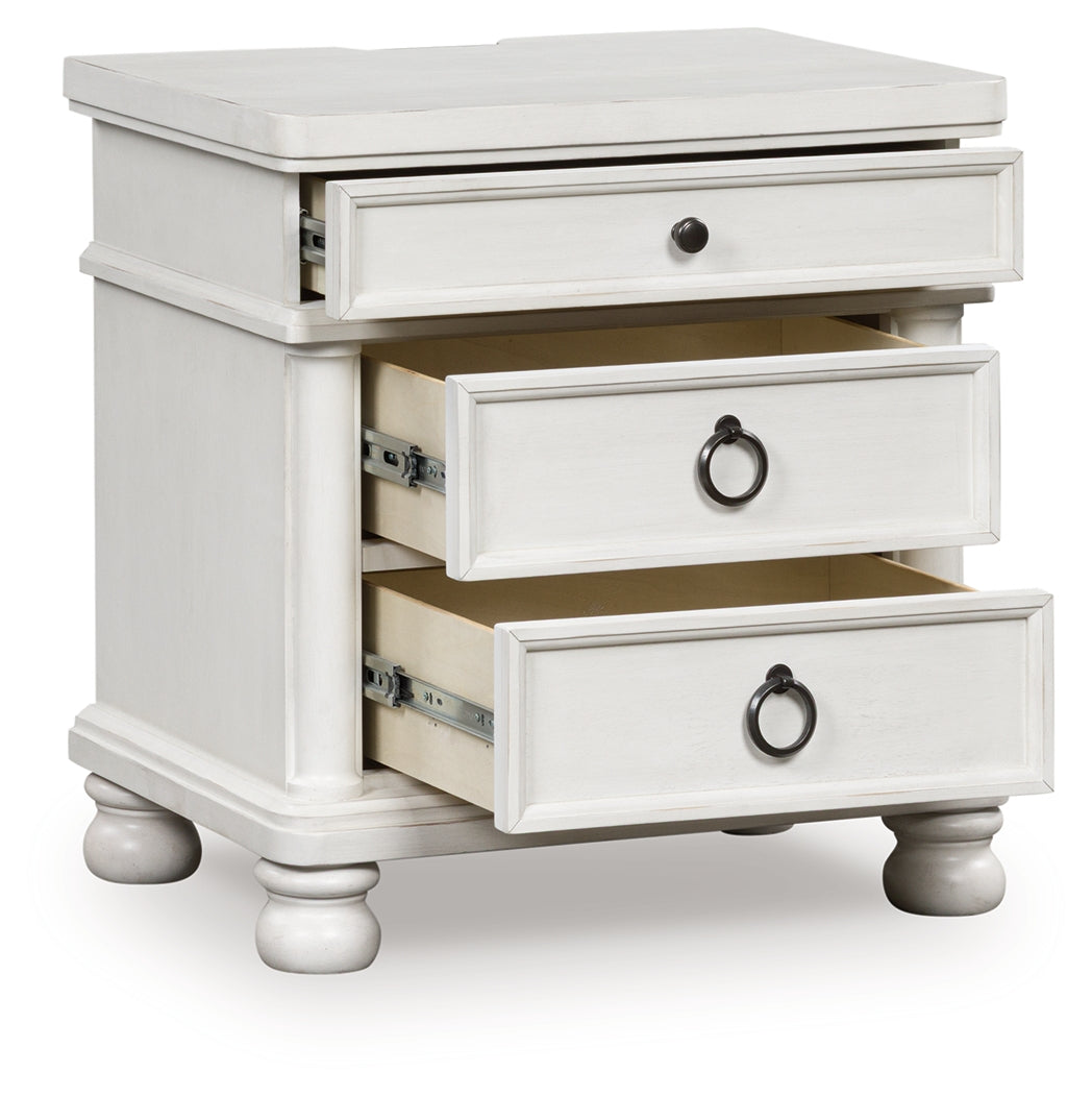 Floridian Furniture - Ashley Furniture - Rowlenstown Bedroom - Three Drawer Night Stand / Antique White - PCB823-93