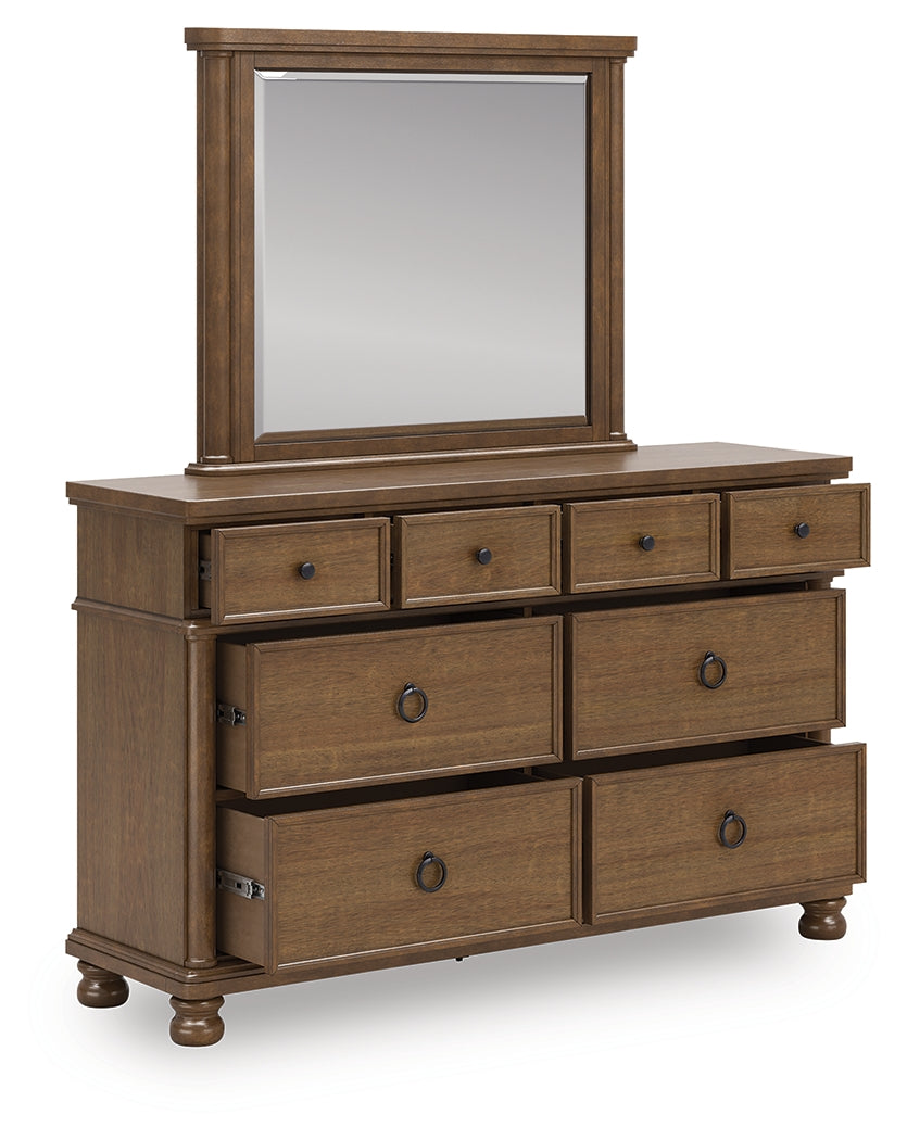 Floridian Furniture - Ashley Furniture - Rowlenstown Bedroom - Dresser and Mirror / Brown - PCB824B1