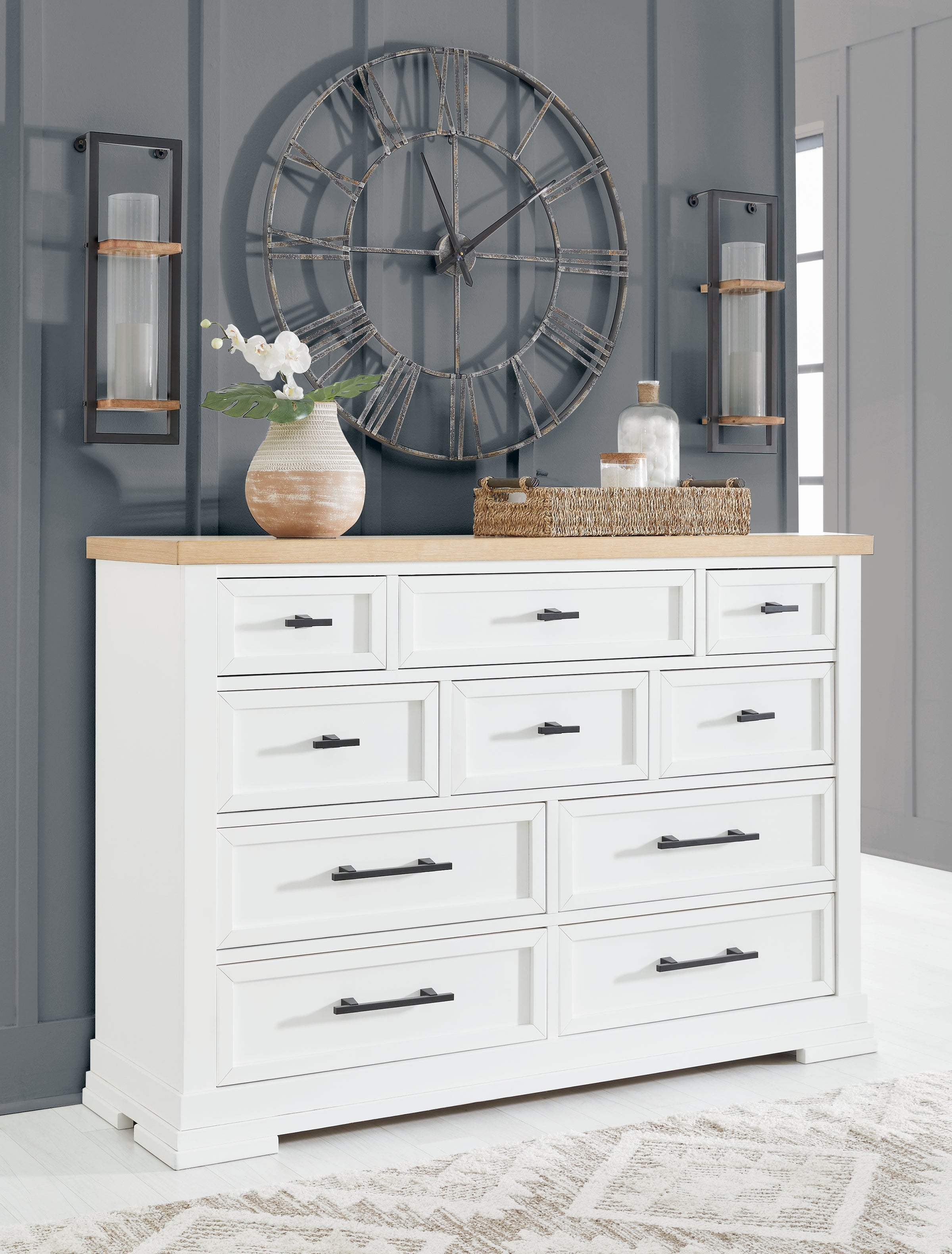 Floridian Furniture - Ashley Furniture - Ashbryn Bedroom - Dresser / White/Natural - B844-31