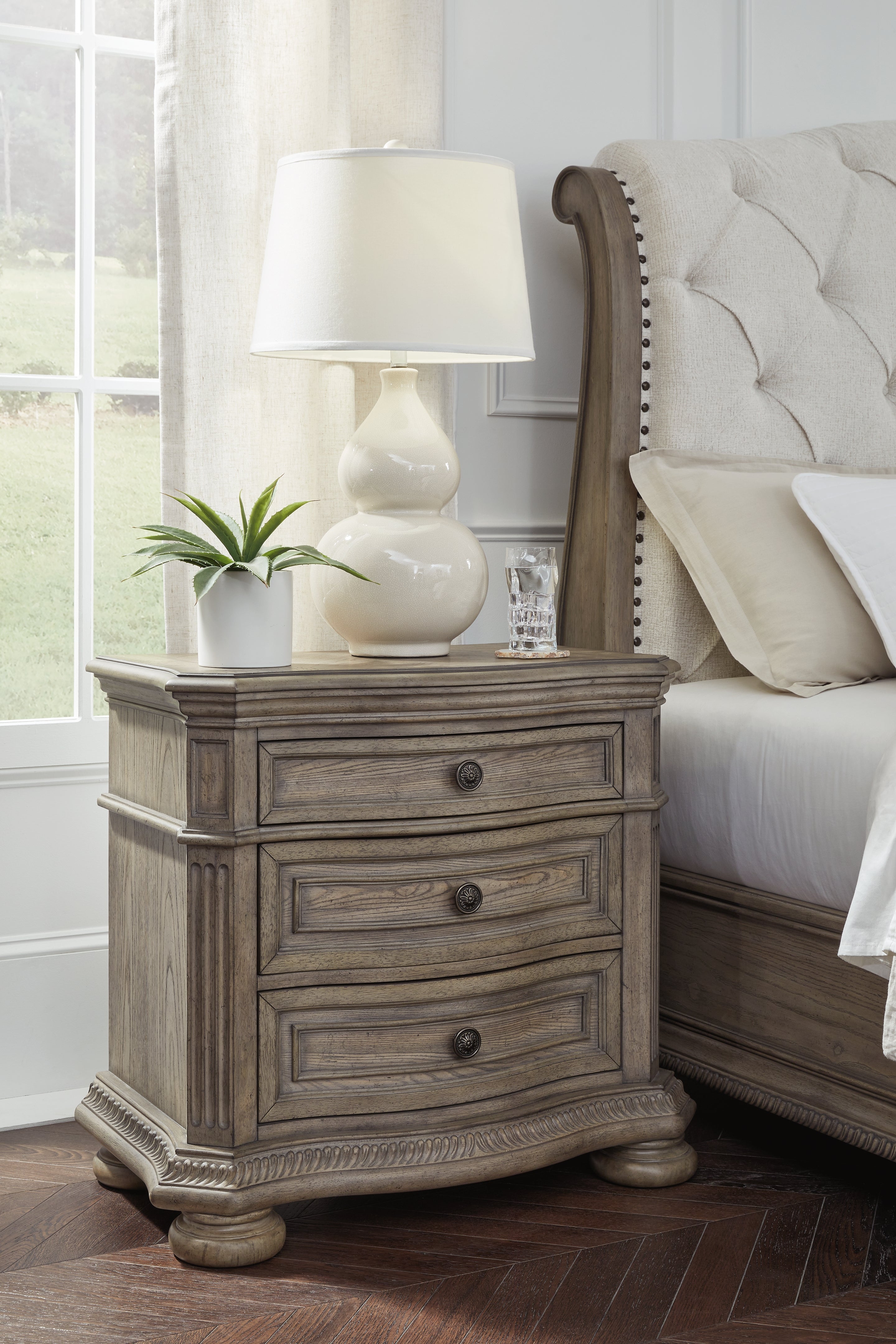 Floridian Furniture - Ashley Furniture - Ardenfield Bedroom - Three Drawer Night Stand / Light Brown - B944-93