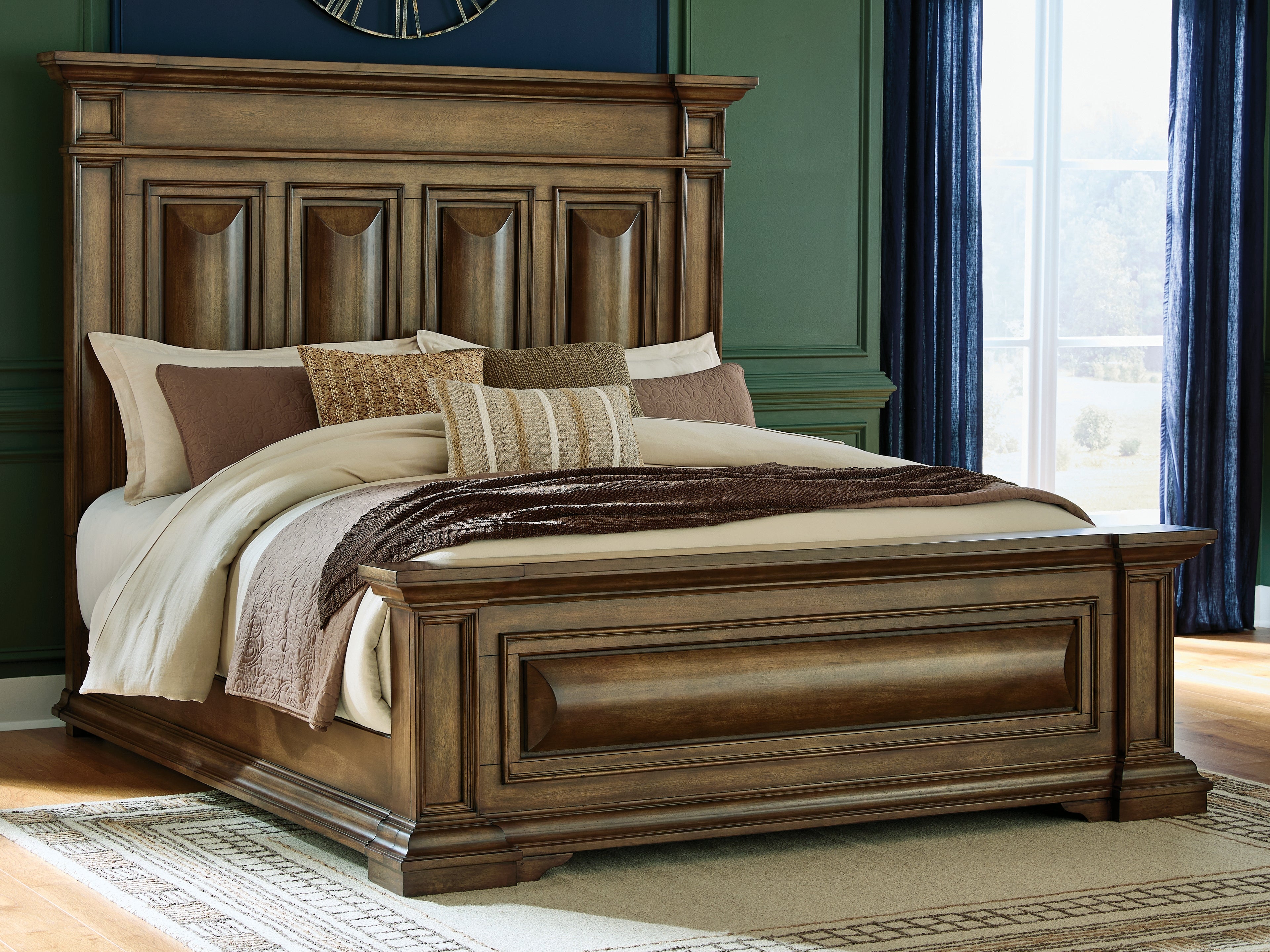 Floridian Furniture - Ashley Furniture - Frantanna Bedroom - King Panel Bed / Brown - PCB949B6